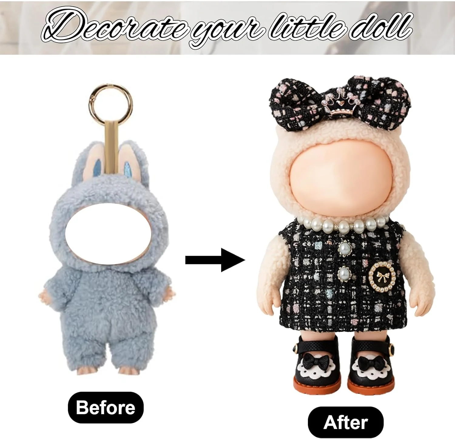 ست لباس عروسک 3 تکه KASTWAVE برای عروسک پولیشی لابوبو، شامل گیره موی پاپیونی، کت و کفش، مناسب برای عروسک های 17 سانتی متری (5.91-6.7 اینچ)، هدیه لوازم جانبی عروسک برای پسران و دختران (بدون عروسک) ست لباس عروسک 3 تکه KASTWAVE برای عروسک پولیشی لابوبو، شامل گیره موی پاپیونی، کت و کفش، مناسب برای عروسک های 17 سانتی متری (5.91-6.7 اینچ)، هدیه لوازم جانبی عروسک برای پسران و دختران (بدون عروسک)