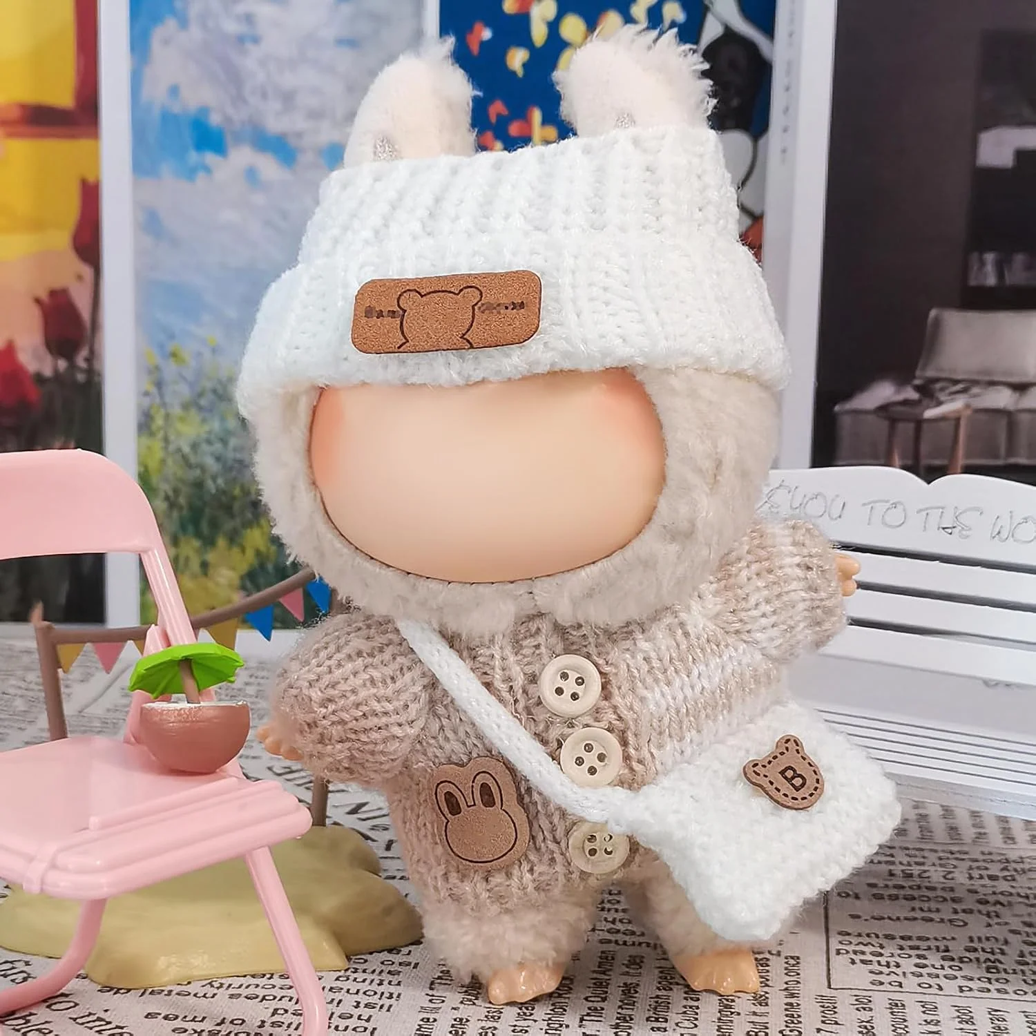 لباس عروسک، ست لباس بافتنی قلاب بافی دست ساز 3 تکه برای عروسک 17 سانتی متری، لباس عروسک ممتاز با ژاکت، کیف دوشی و کلاه (عروسک ها شامل نمی شوند) لباس عروسک، ست لباس بافتنی قلاب بافی دست ساز 3 تکه برای عروسک 17 سانتی متری، لباس عروسک ممتاز با ژاکت، کیف دوشی و کلاه (عروسک ها شامل نمی شوند)