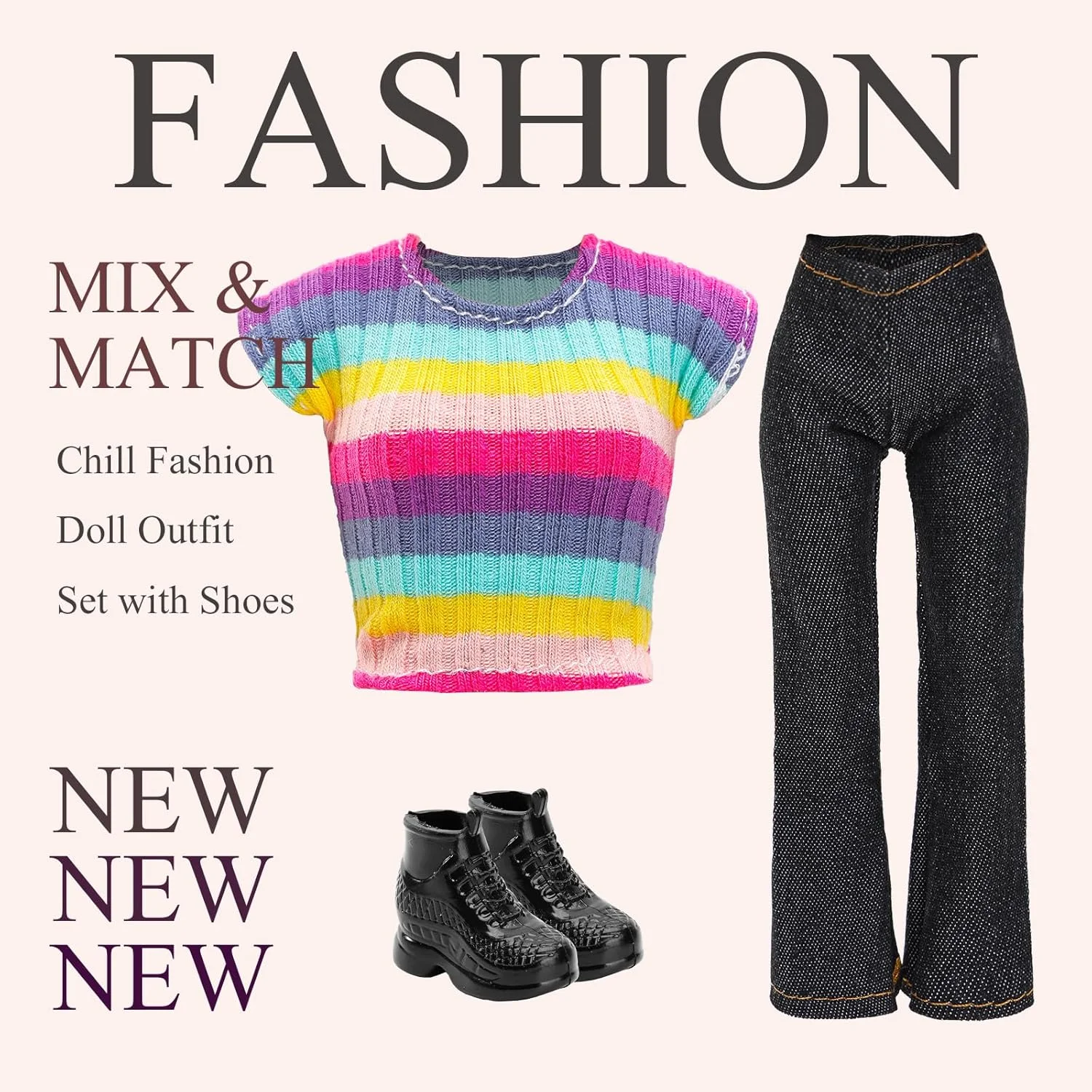 لباس عروسک دخترانه 29 سانتیمتری شامل 5 عدد تیشرت تاپ کلاسیک غیررسمی، 5 عدد شلوار جین، 5 جفت کفش کتانی برای عروسکهای دخترانه 29 سانتیمتری، لباسهای معمولی و لوازم جانبی عروسک لباس عروسک دخترانه 29 سانتیمتری شامل 5 عدد تیشرت تاپ کلاسیک غیررسمی، 5 عدد شلوار جین، 5 جفت کفش کتانی برای عروسکهای دخترانه 29 سانتیمتری، لباسهای معمولی و لوازم جانبی عروسک