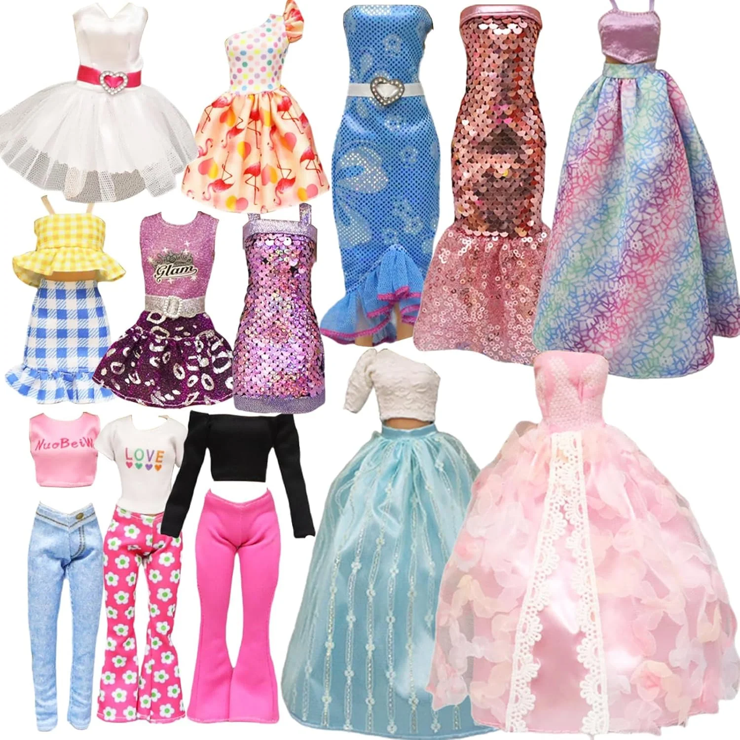 20 تکه لباس و لوازم جانبی دست ساز عروسک برای باربی شامل 3 لباس مجلسی، 3 لباس مهمانی، 7 ست لباس تاپ و 7 شلوار به صورت تصادفی برای عروسک های 11.5 اینچی (20) (استایل 1) 20 تکه لباس و لوازم جانبی دست ساز عروسک برای باربی شامل 3 لباس مجلسی، 3 لباس مهمانی، 7 ست لباس تاپ و 7 شلوار به صورت تصادفی برای عروسک های 11.5 اینچی (20) (استایل 1)