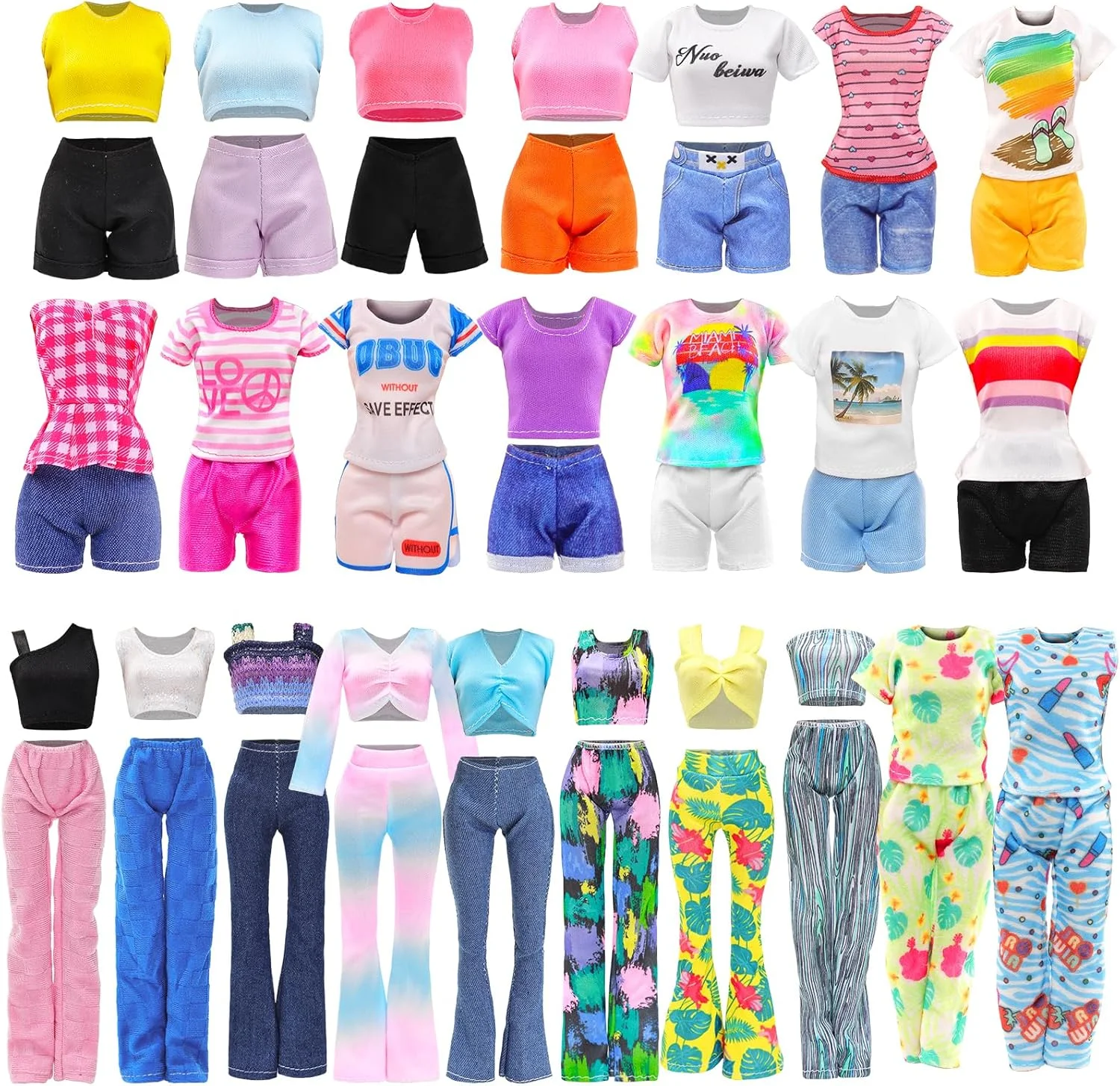 باروا 30 تکه لباس و لوازم جانبی عروسک، لباس های اسپرت و غیررسمی، لباس خواب، تاپ و شلوار، شورت، کفش پاشنه بلند و تخت برای عروسک دخترانه 11.5 اینچی باروا 30 تکه لباس و لوازم جانبی عروسک، لباس های اسپرت و غیررسمی، لباس خواب، تاپ و شلوار، شورت، کفش پاشنه بلند و تخت برای عروسک دخترانه 11.5 اینچی