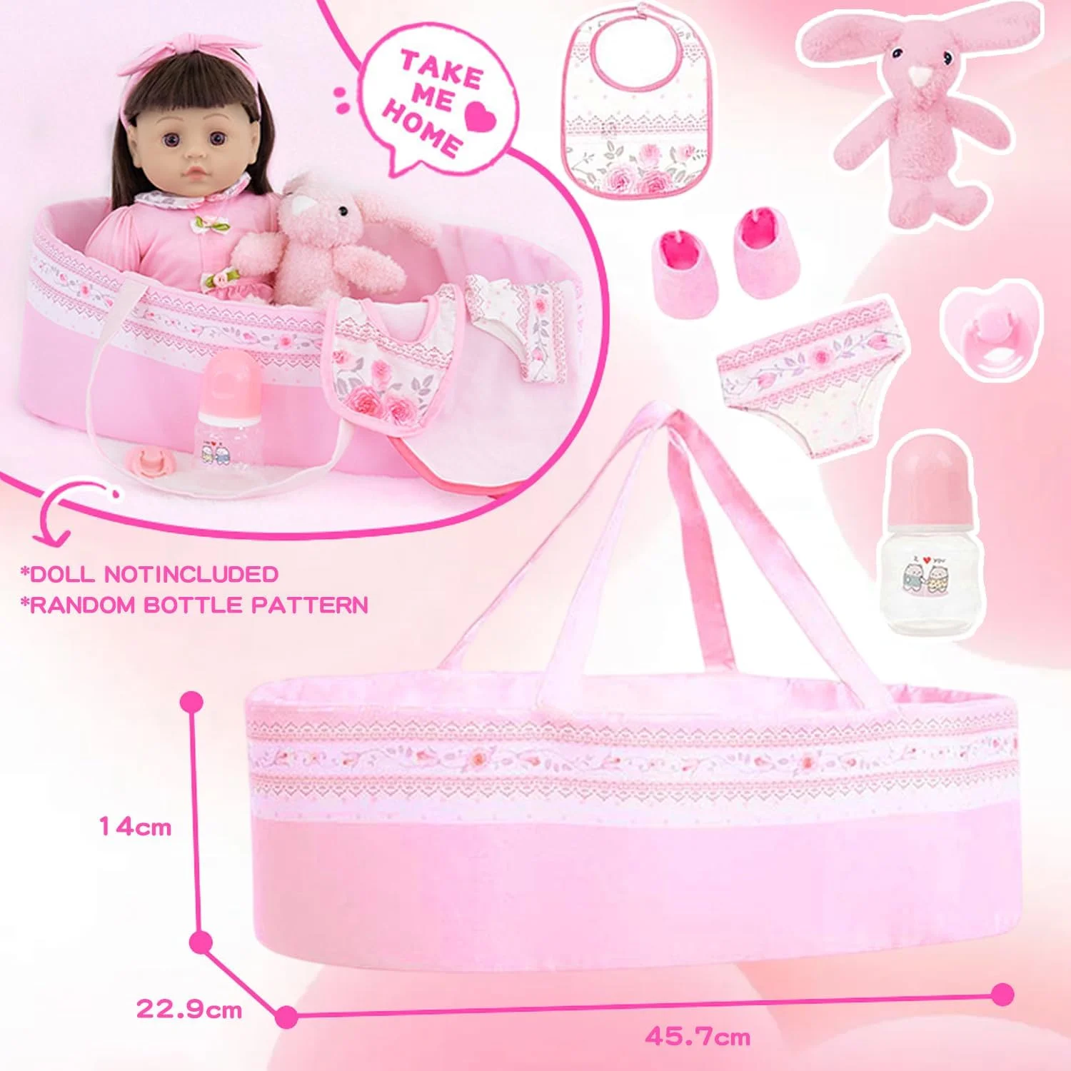 لباس عروسک نوزاد 11 تکه Masroo با سبد برای عروسک های 18 اینچی، لباس لوازم جانبی عروسک نوزاد مناسب برای عروسک دختر نوزاد، ست بازی وانمودی نوزادان (بدون عروسک) لباس عروسک نوزاد 11 تکه Masroo با سبد برای عروسک های 18 اینچی، لباس لوازم جانبی عروسک نوزاد مناسب برای عروسک دختر نوزاد، ست بازی وانمودی نوزادان (بدون عروسک)