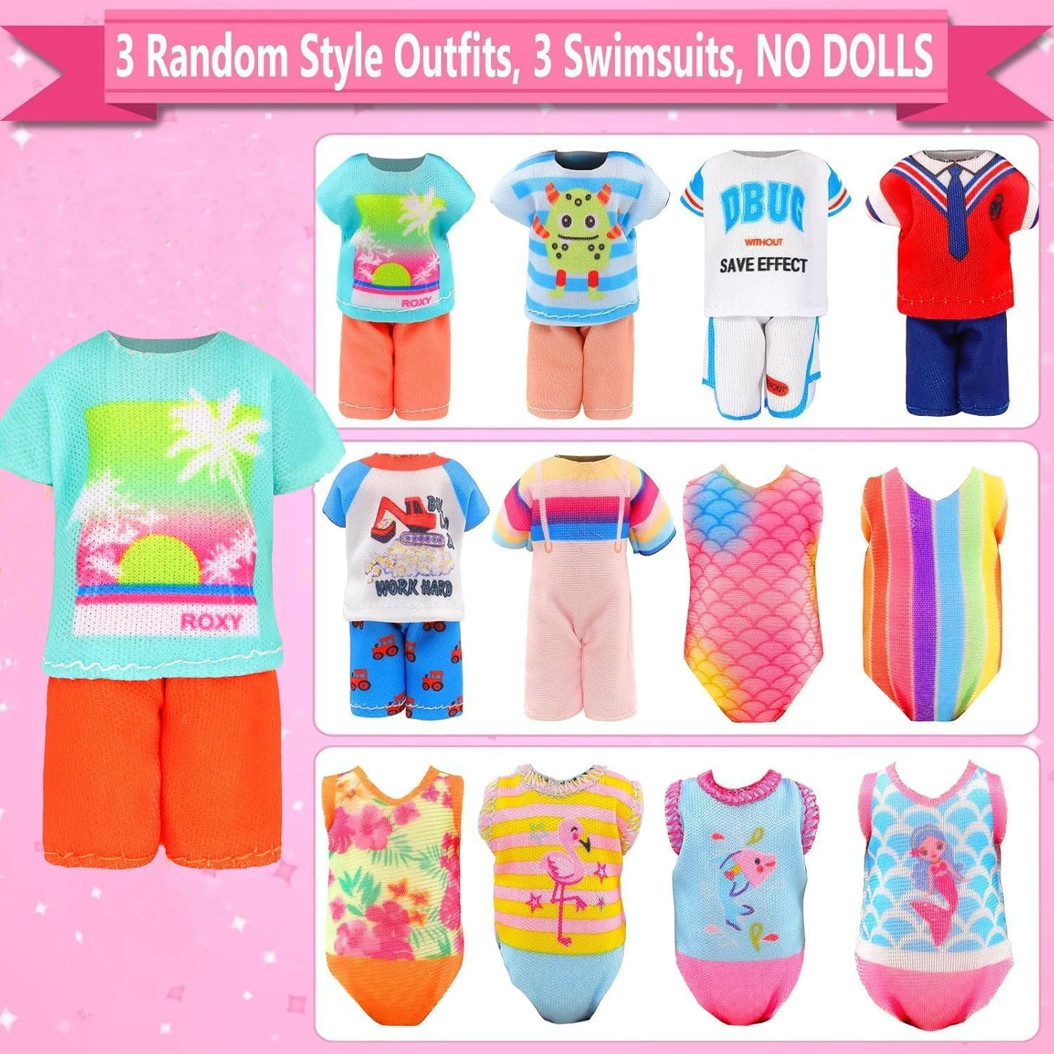 مجموعه 20 عددی لباس و لوازم جانبی عروسک ENOCHT، شامل 5 لباس مجلسی، 3 دست لباس، تاپ و شلوار، 3 لباس شنا با 2 کفش، 1 کوله پشتی، 1 لپ تاپ، 1 تبلت، 1 عینک، 1 نوشیدنی، 1 کلاه برای عروسک های 5.3 تا 6 اینچی