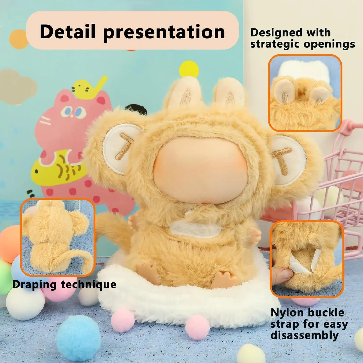 لباس میمون بامزه برای عروسک لابوبو نسل 1/2/3، مناسب کلکسیونرها یا طرفداران ست لباس فانتزی حیوانات لابوبو، پارچه مخمل نرم، پوشیدن آسان، ایده آل برای نمایش و هدیه (عروسک شامل نمی شود) لباس میمون بامزه برای عروسک لابوبو نسل 1/2/3، مناسب کلکسیونرها یا طرفداران ست لباس فانتزی حیوانات لابوبو، پارچه مخمل نرم، پوشیدن آسان، ایده آل برای نمایش و هدیه (عروسک شامل نمی شود)