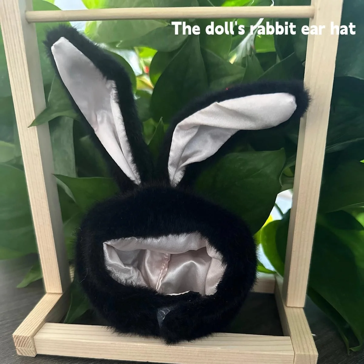 ست لباس 2 تکه برای عروسک لابوبو، شامل کلاه خرگوشی مخمل مشکی و جامپسوت طرح دار، لباس شیک 17 سانتی متری برای عروسک های لابوبو (عروسک شامل نمی شود)