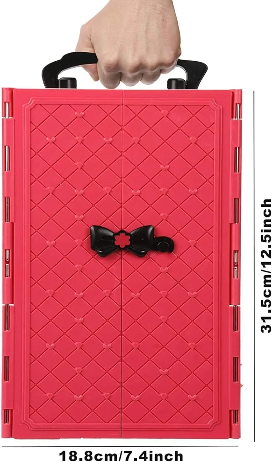 80 تکه لباس عروسک، لوازم جانبی کمد لباس، جاکفشی، لباس های مد روز، ست لباس (مناسب عروسک های 11.5 اینچی)