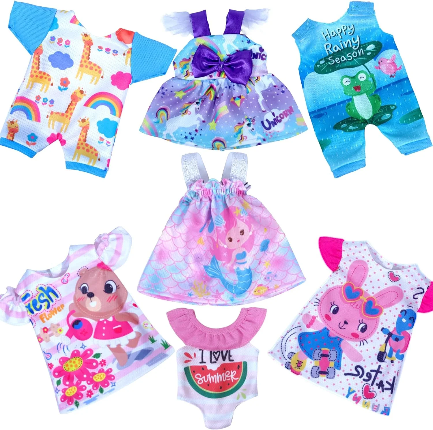 ARTST 7 ست لباس عروسک نوزاد زنده لباس برای عروسک های نوزاد 10 اینچی عروسک های نوزاد زنده 12 اینچی