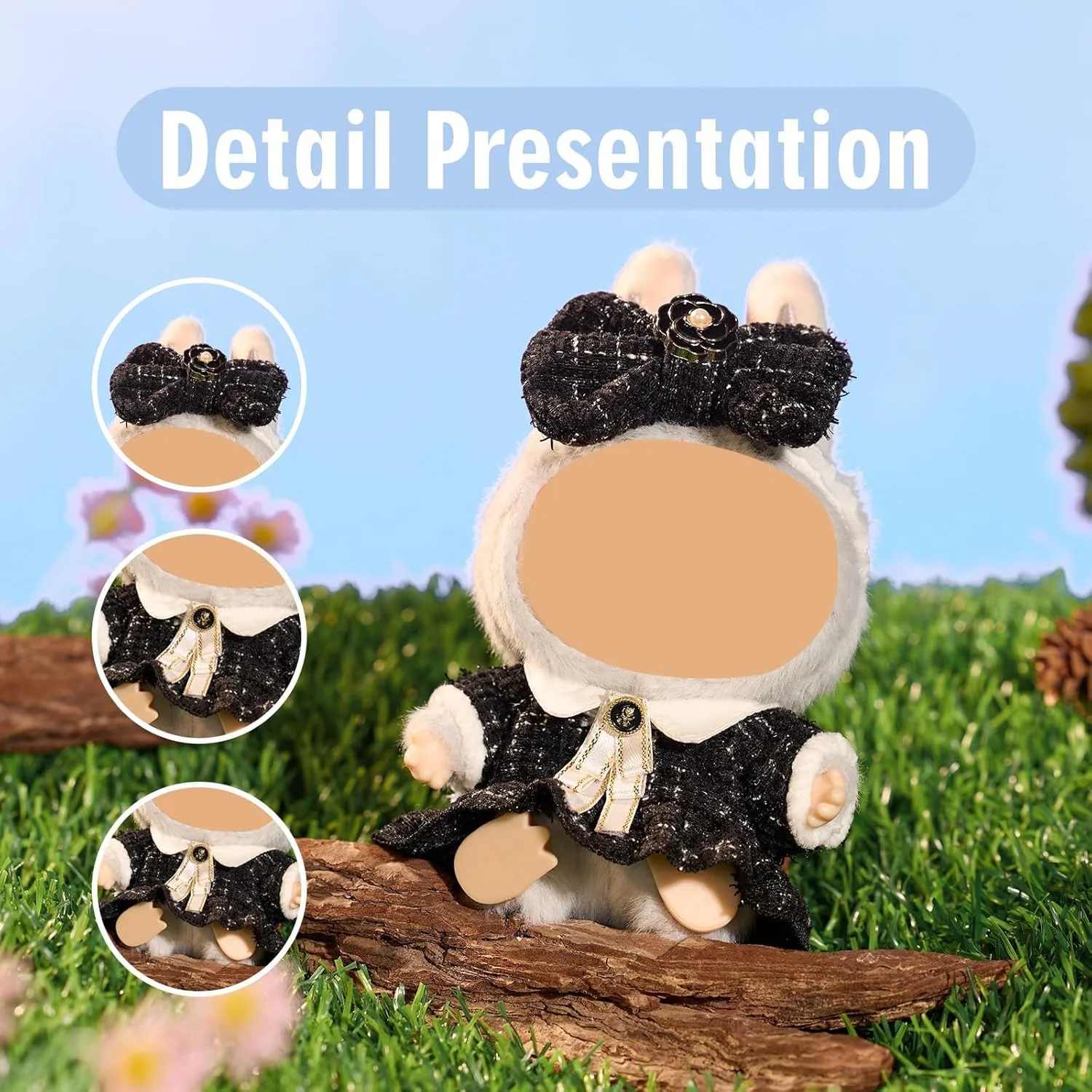 لباس برای LABUBU، ست لباس و لباس آزون 17 سانتی متری برای عروسک های 17 سانتی متری - لباس های مد روز ممتاز با لوازم جانبی، لباس های شیک و لوکس عروسک و بسته استایل، (بدون عروسک) (صورتی)