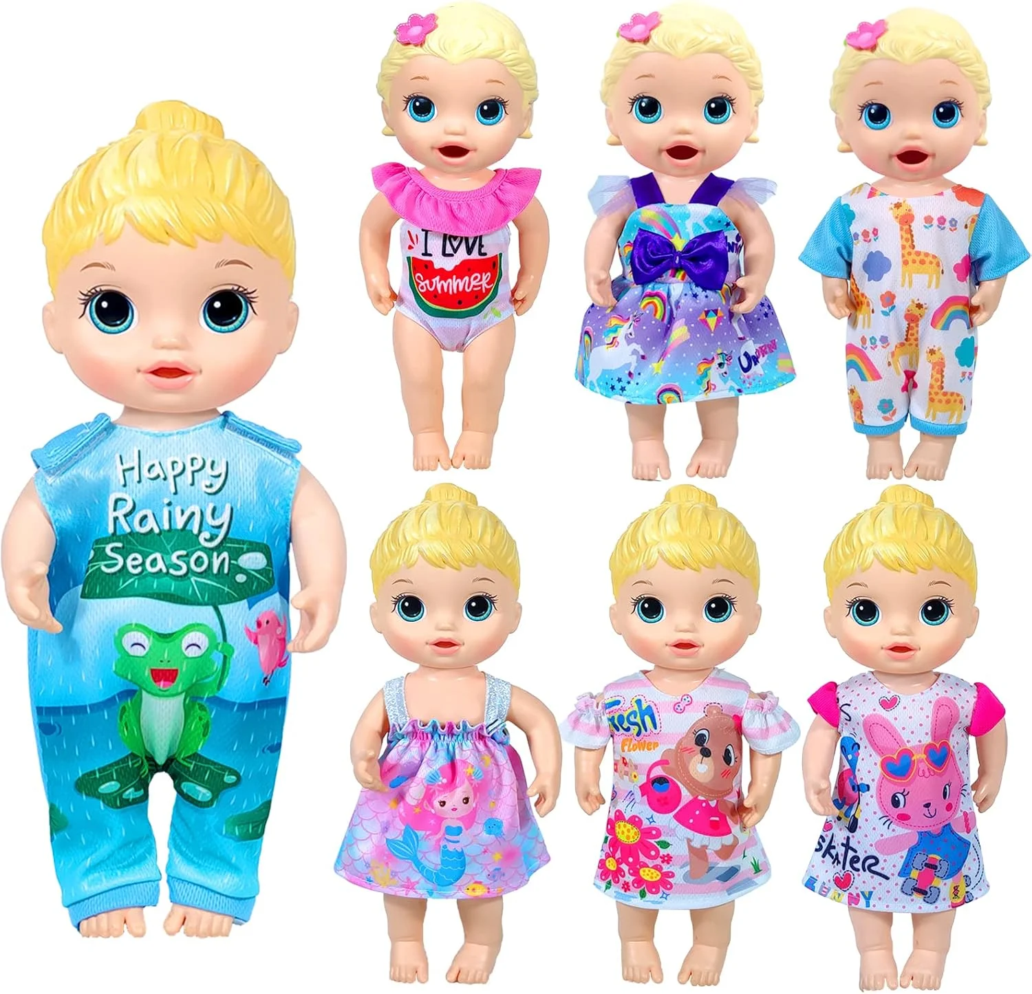 ARTST 7 ست لباس عروسک نوزاد زنده لباس برای عروسک های نوزاد 10 اینچی عروسک های نوزاد زنده 12 اینچی ARTST 7 ست لباس عروسک نوزاد زنده لباس برای عروسک های نوزاد 10 اینچی عروسک های نوزاد زنده 12 اینچی