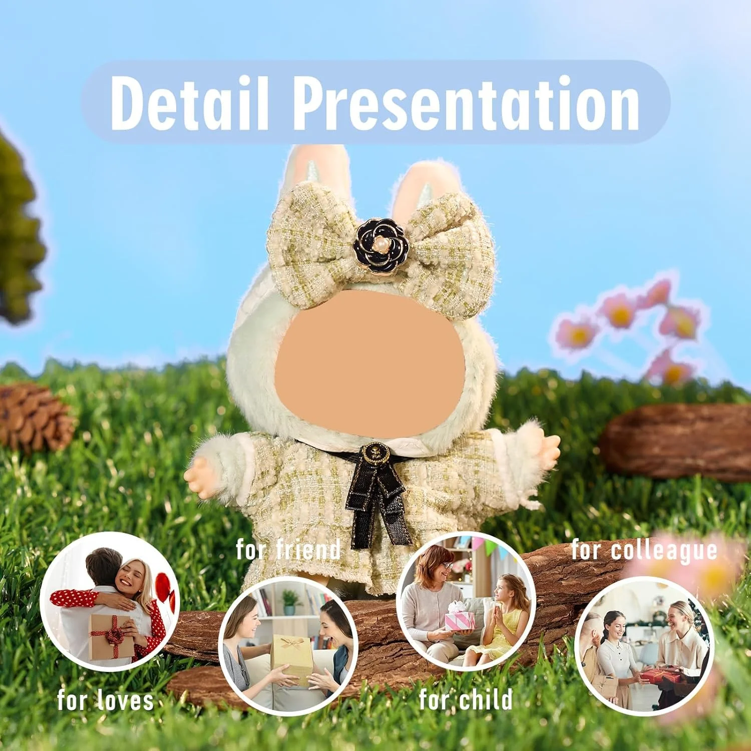 لباس برای LABUBU، ست لباس و لباس آزون 17 سانتی متری برای عروسک های 17 سانتی متری - لباس های مد روز ممتاز با لوازم جانبی، لباس های شیک و لوکس عروسک و بسته استایل، (بدون عروسک) (صورتی)