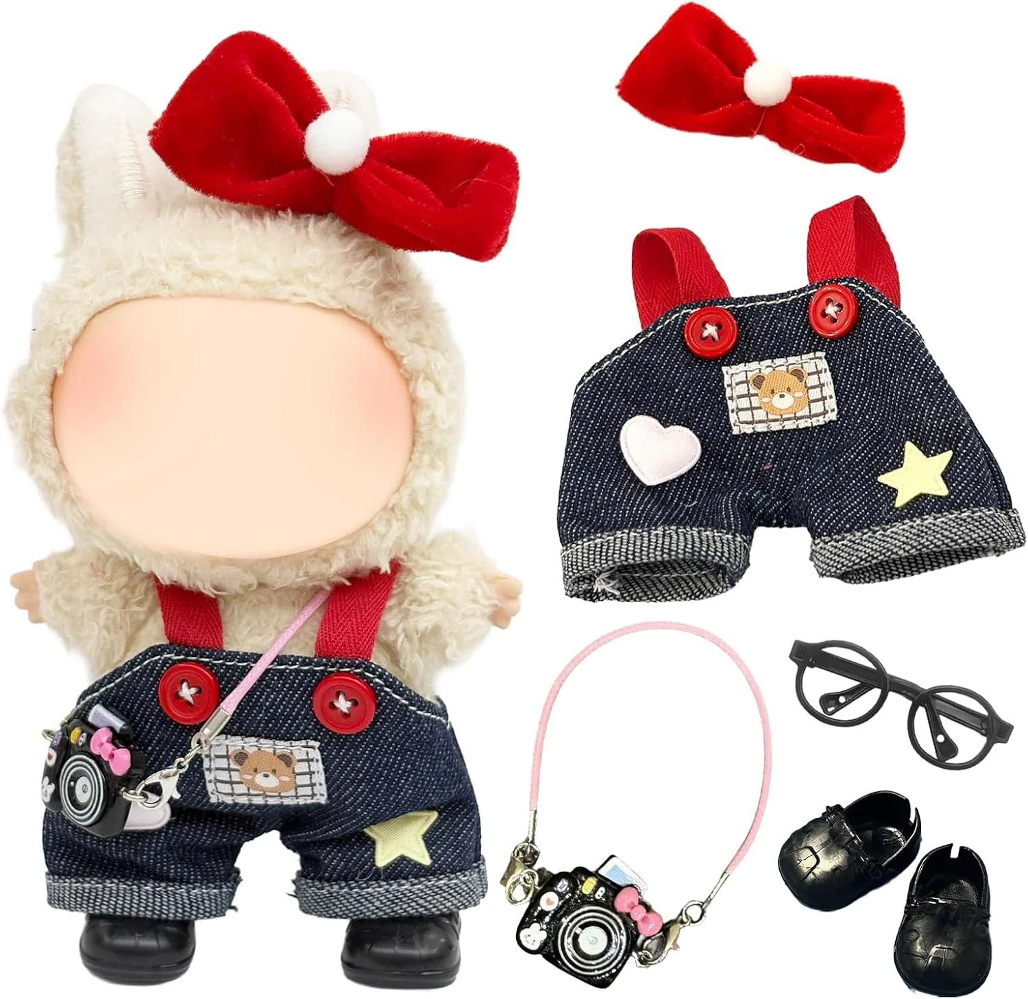 لباس عروسک تزئینی، لوازم جانبی لباس ممتاز، ست لباس عروسک، سازگار با لابوبو، 5.91-6.7 اینچ، لوازم جانبی مد روز (شامل نمی شود) (استایل 4)