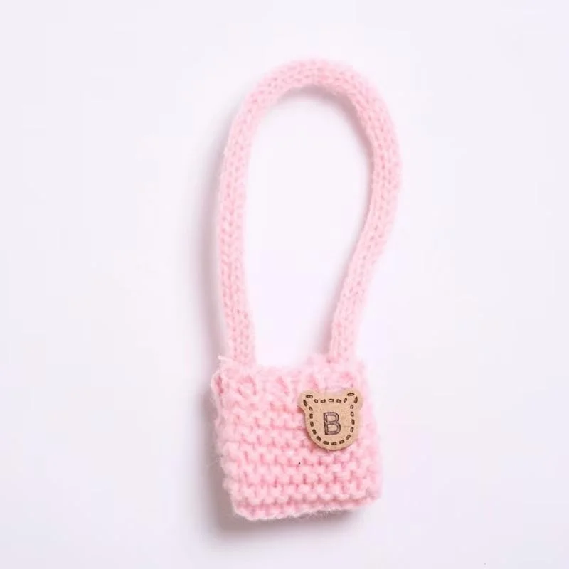 لباس برای لابوبو (بدون عروسک)، ست 3 تکه قلاب بافی دست ساز برای عروسک 17 سانتی متری، لباس لابوبو ممتاز با لوازم جانبی، لباس شیک لابوبو برای عروسک (صورتی)