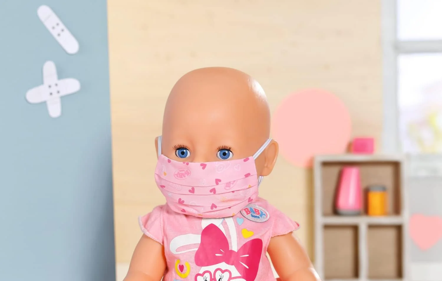 ست کمک های اولیه عروسک بیبی بورن مدل 834091 - لوازم جانبی عروسک های بیبی بورن - شامل 9 لوازم جانبی پزشکی عروسک و کیف بند دار - مناسب برای کودکان 3 سال به بالا، صورتی