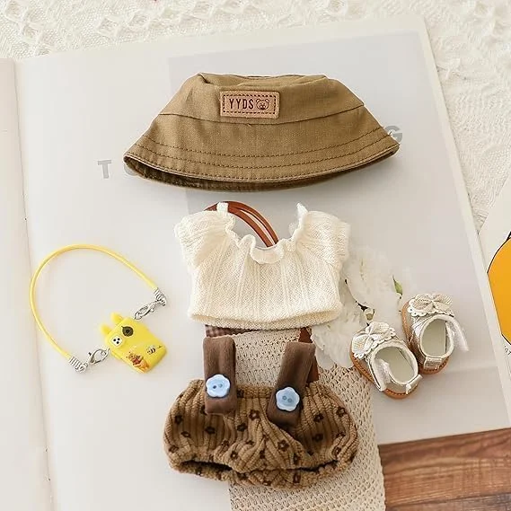 ست لباس 5 تکه KASTWAVE برای عروسک لابوبو، کلاه کتان قهوه ای خاکی، ست پیشبند مخملی کبریتی، مدل گوشی مینیاتوری و کفش، لوازم جانبی شیک عروسک (عروسک شامل نمی شود) ست لباس 5 تکه KASTWAVE برای عروسک لابوبو، کلاه کتان قهوه ای خاکی، ست پیشبند مخملی کبریتی، مدل گوشی مینیاتوری و کفش، لوازم جانبی شیک عروسک (عروسک شامل نمی شود)