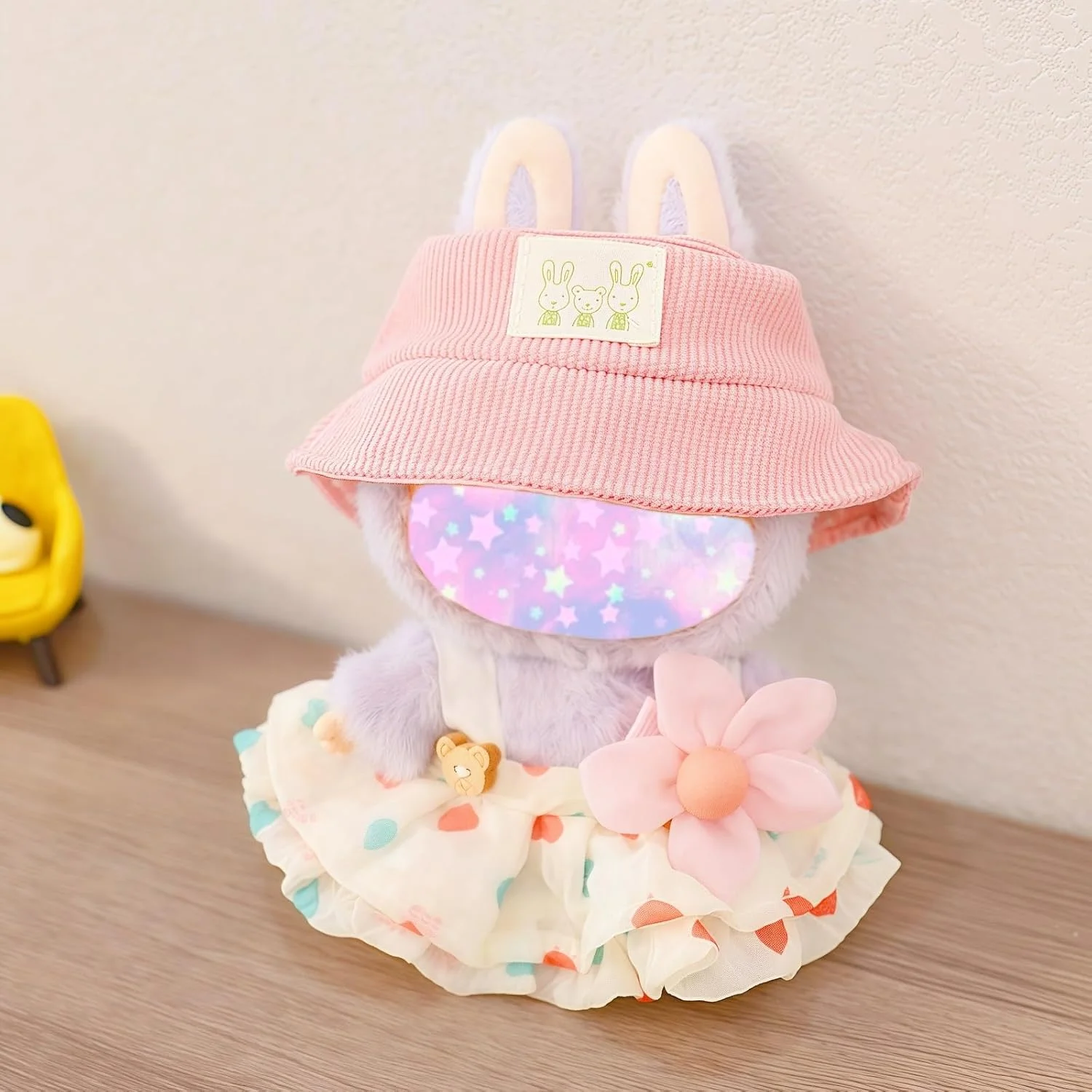 ست لباس عروسک 17 سانتی متری، ست لباس 3 تکه برای عروسک 6.7 اینچی، کلاه شیک مد روز و لوازم جانبی لباس برای عروسک های نسل 1/2/3، رنگ بژ روشن