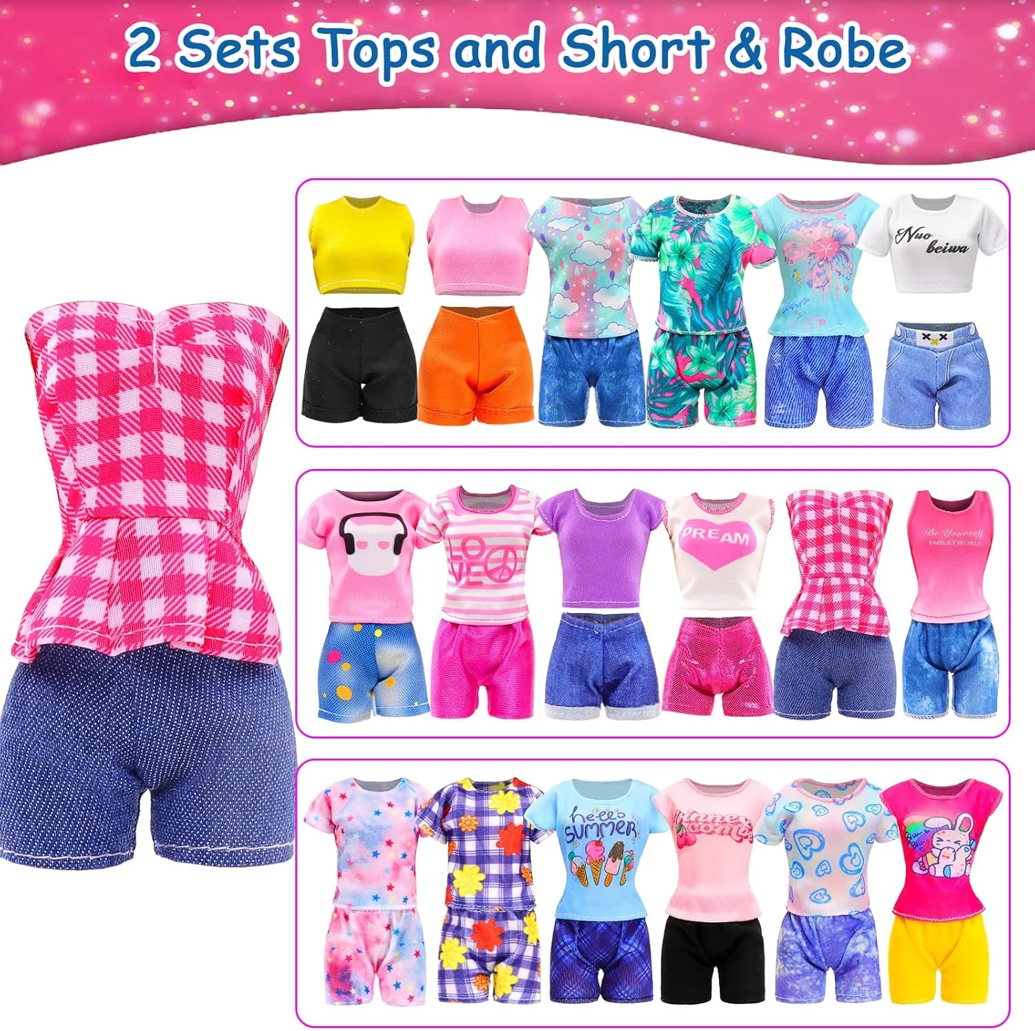 باروا 10 ست لباس عروسک، ست ورزشی کلاه دار، لباس های غیر رسمی، تاپ و شلوار، لباس خواب عروسک برای عروسک های دخترانه 11.5 اینچی باروا 10 ست لباس عروسک، ست ورزشی کلاه دار، لباس های غیر رسمی، تاپ و شلوار، لباس خواب عروسک برای عروسک های دخترانه 11.5 اینچی