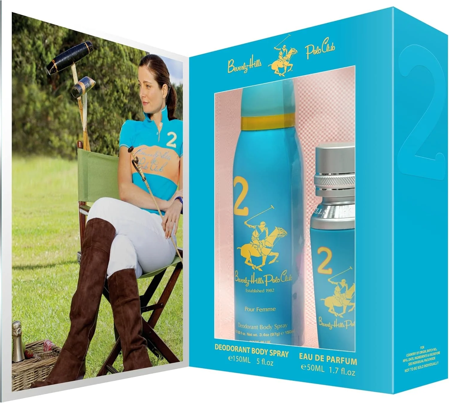 ست هدیه زنانه Beverly Hills Polo Club No.2 ادو پرفیوم 50 میلی لیتر + دئودورانت 150 میلی لیتر