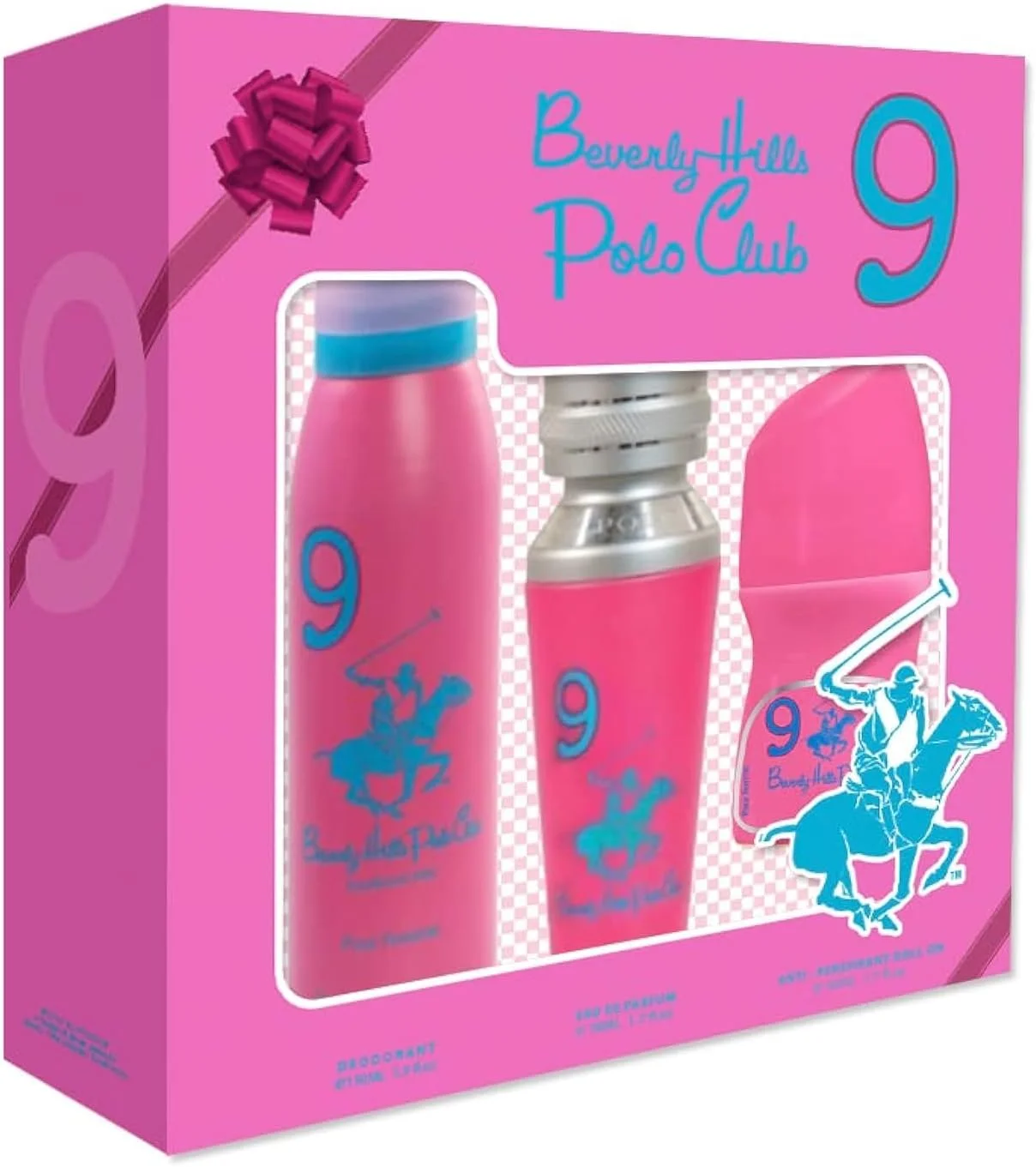 ست هدیه 3 تکه زنانه Beverly Hills Polo Club No.9 شامل ادو پرفیوم 50 میلی لیتر + دئودورانت 150 میلی لیتر + رول ضد تعریق
