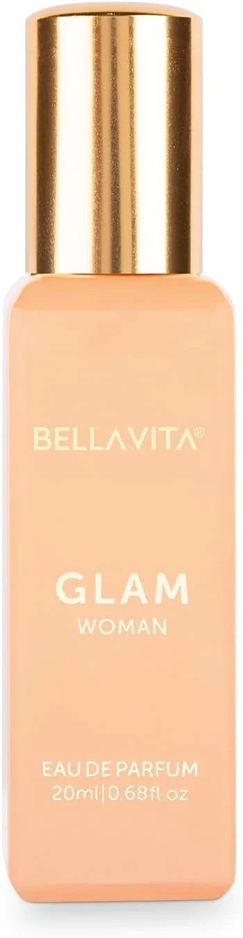 ادکلن زنانه ارگانیک Bella Vita Luxury GLAM با رایحه یاس، عسل سفید، رز، سدر ویرجینیا | گلی - عطر ممتاز و ماندگار EDP برای زنان | 20 میلی لیتر