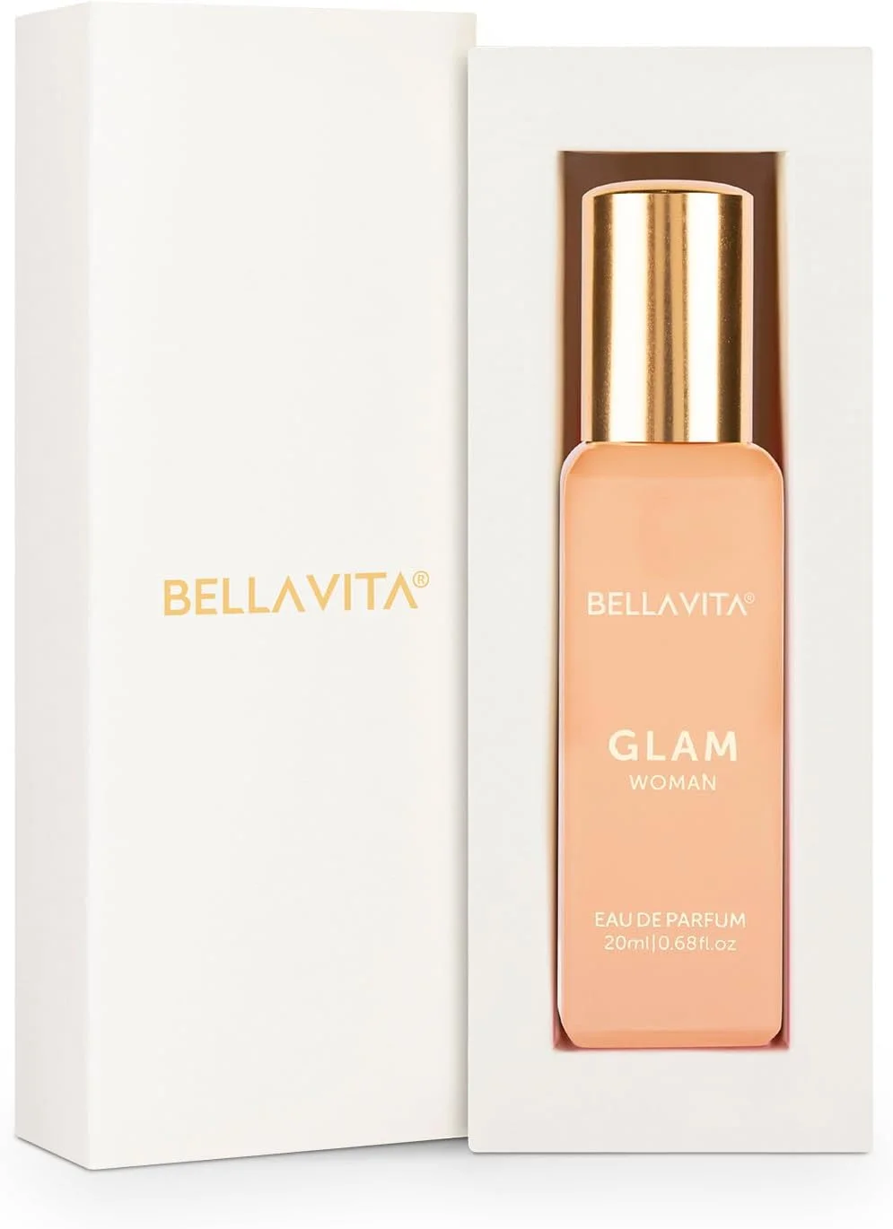 ادکلن زنانه ارگانیک Bella Vita Luxury GLAM با رایحه یاس، عسل سفید، رز، سدر ویرجینیا | گلی - عطر ممتاز و ماندگار EDP برای زنان | 20 میلی لیتر