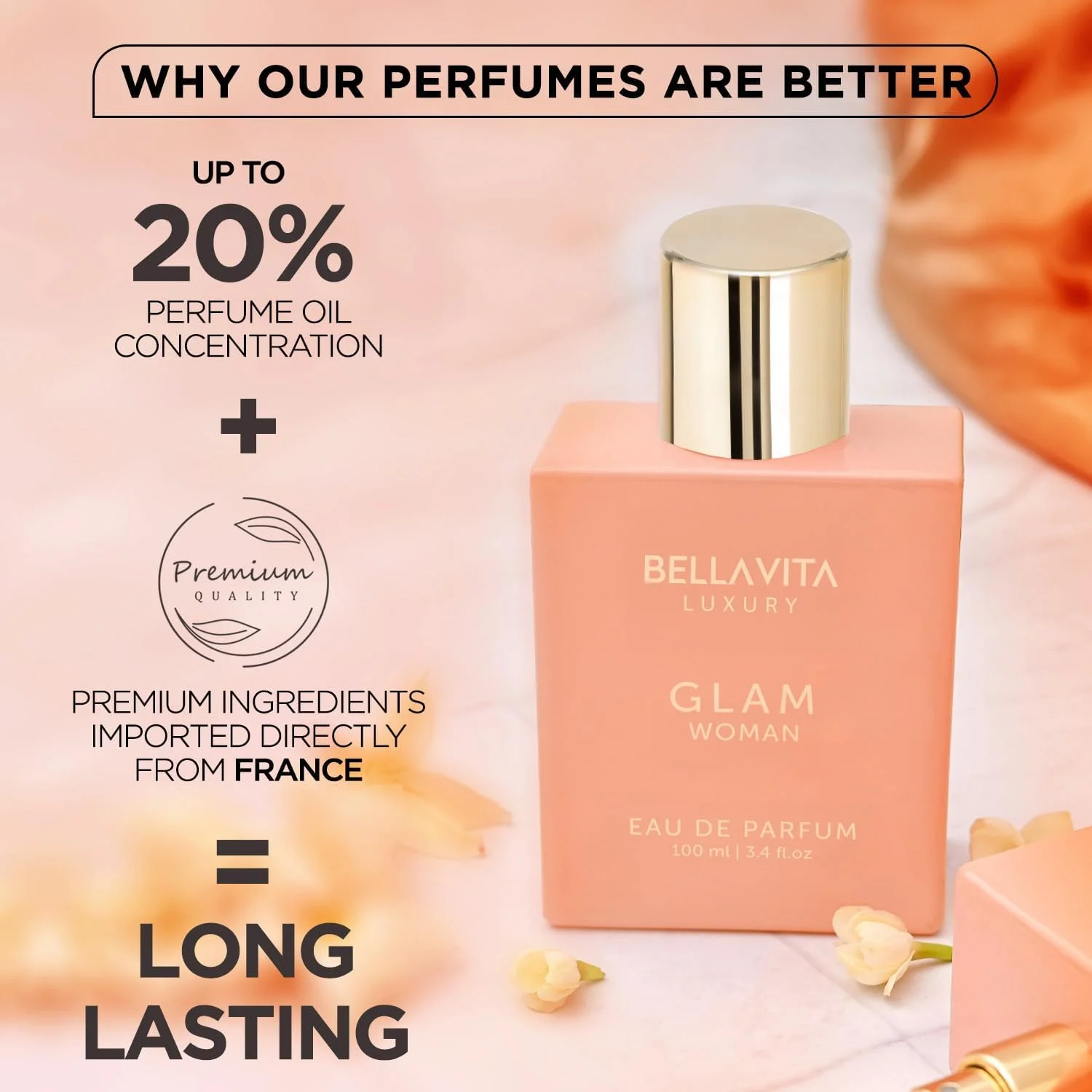 عطر زنانه ارگانیک گلم بلا ویتا لاکچری، با رایحه ای تازه و رمانتیک، 100 میلی لیتر