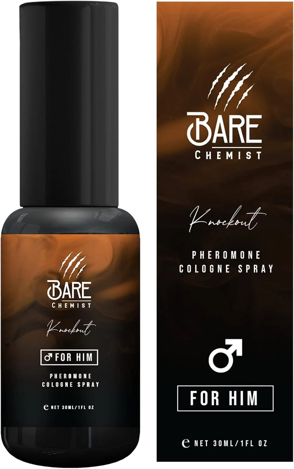 فرمون های Bare Chemist برای مردان برای جذب زنان (ناک اوت) ادکلن - اسپری ادکلن فرمون [جذب زنان] - فوق العاده قوی، فرمول فرمون اثبات شده و متمرکز