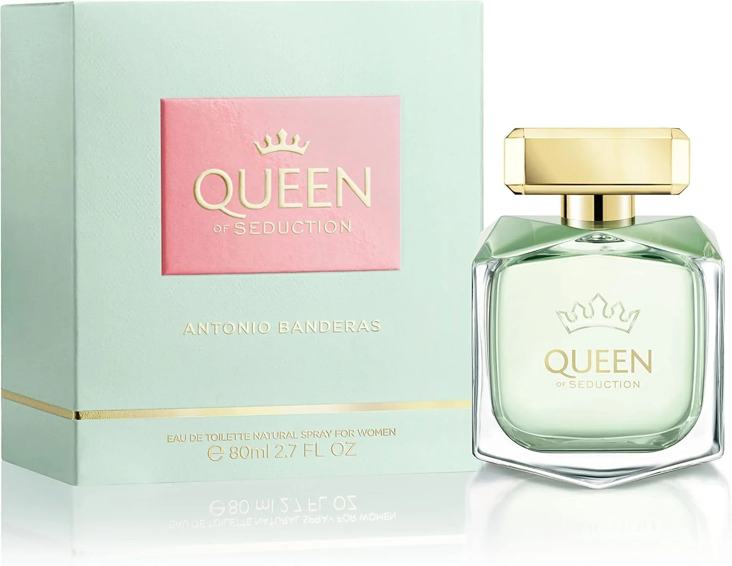 عطر باندراس - Queen Of Seduction - ادو تویلت - ماندگاری طولانی - رایحه ای رمانتیک، جذاب و تازه - گلی با نت های دریایی - ایده آل برای استفاده روزانه - 80 میلی لیتر