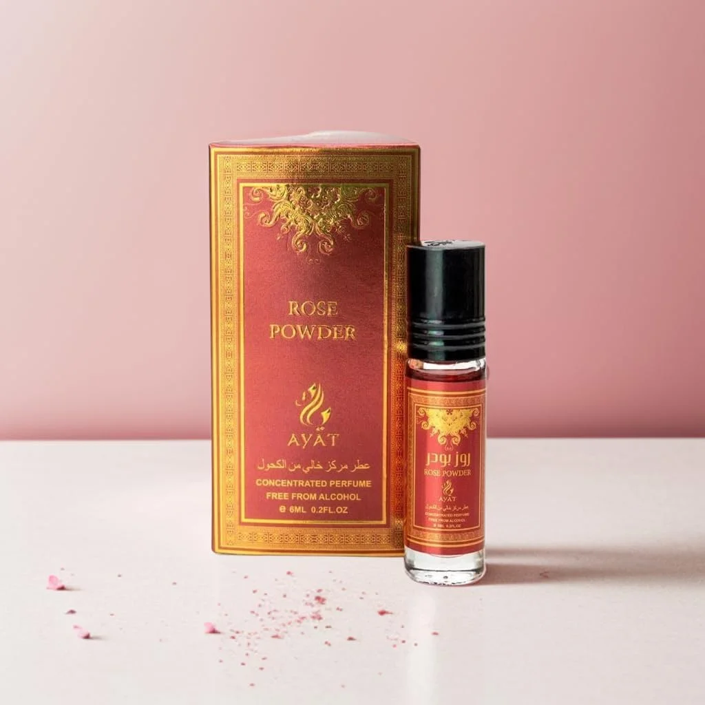عطرهای آیات - 6 عدد 6 میلی لیتری - روغن عطر مردانه و زنانه - ماندگاری طولانی و راحت (پودر گل رز) عطرهای آیات - 6 عدد 6 میلی لیتری - روغن عطر مردانه و زنانه - ماندگاری طولانی و راحت (پودر گل رز)