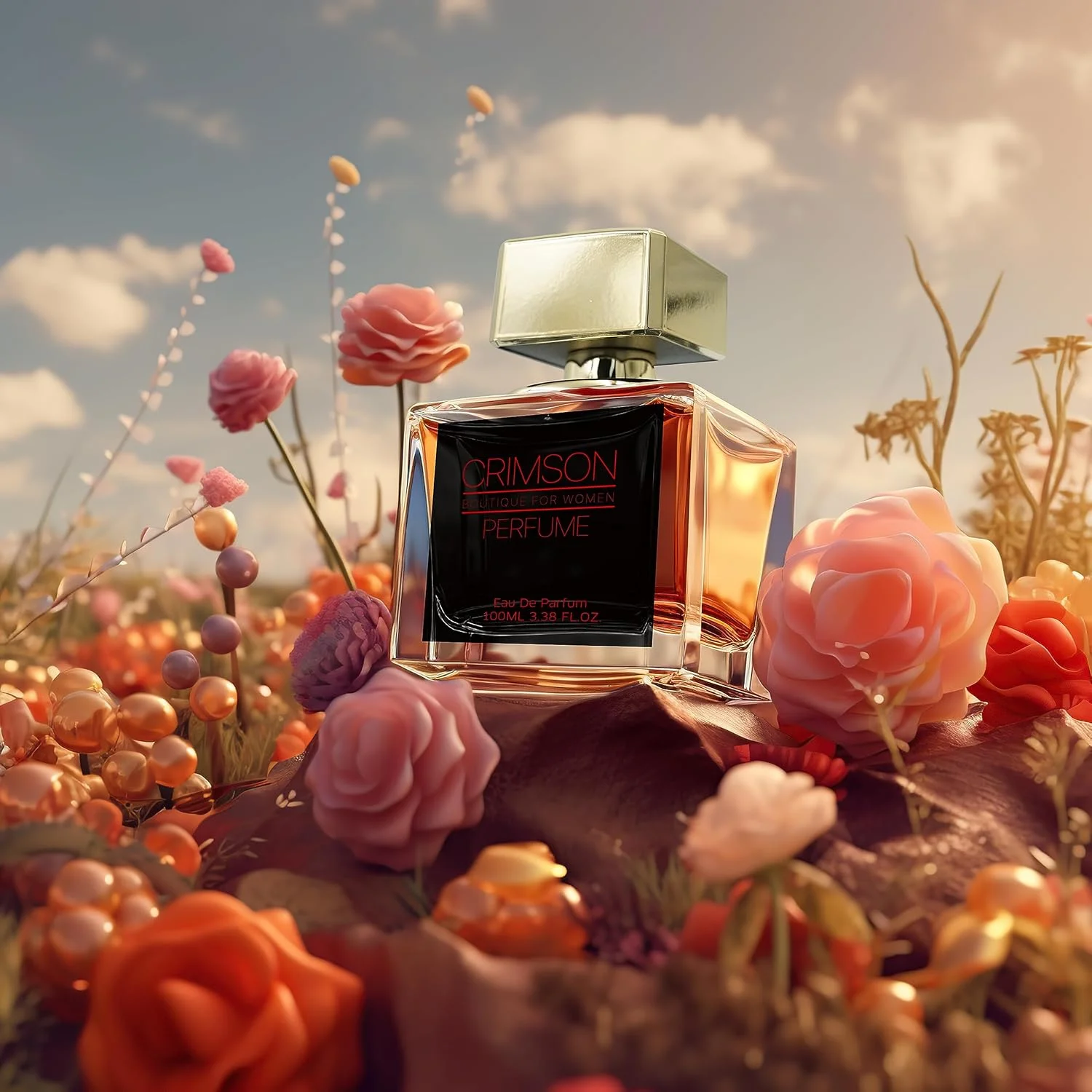 عطر زنانه آتلانتیک قرمز زرشکی - ادو پرفیوم ماندگار 100 میلی لیتر برای بانوان - بهترین هدیه برای او، عطر زنانه ممتاز