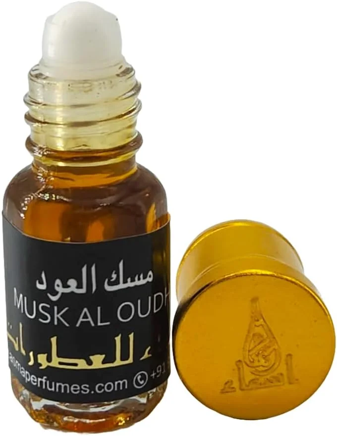 عطر اسما مشک العود 3 میلی لیتر (یک چهارم تولا) - روغن لوکس بدون الکل | غلیظ | ماندگاری طولانی | مناسب برای سفر | هدیه برای آقایان و بانوان | آمازون امارات
