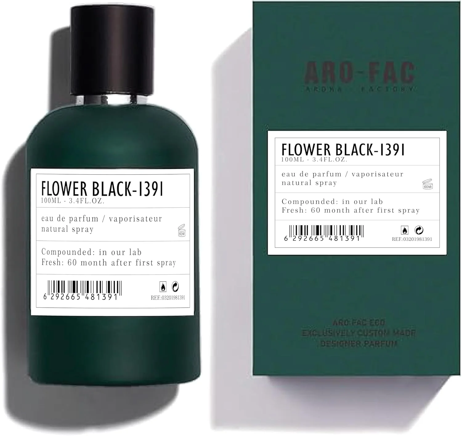 عطر унисекс ARO FAC By AMD Perfumes Flower Black 1391 - رایحه های ماندگار مردانه و زنانه - هدیه برای مردان و زنان ادو پرفیوم EDP 100 میلی لیتر