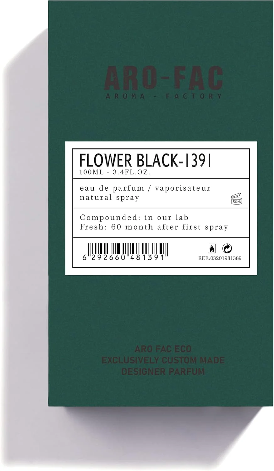 عطر унисекс ARO FAC By AMD Perfumes Flower Black 1391 - رایحه های ماندگار مردانه و زنانه - هدیه برای مردان و زنان ادو پرفیوم EDP 100 میلی لیتر