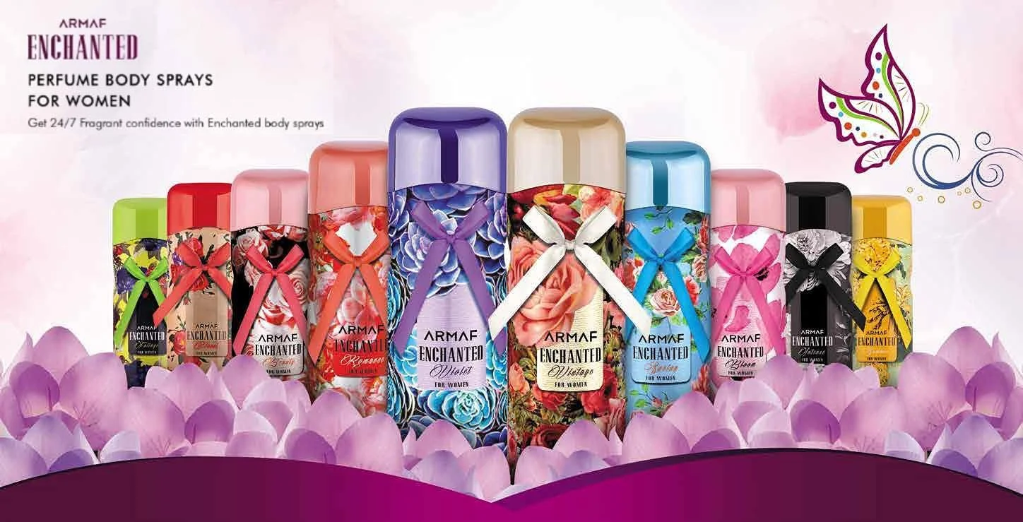 اسپری بدن زنانه آرماف مدل Enchanted Vintage حجم 200 میلی لیتر - طراوت در تمام طول روز - خوشبو کننده - عطر زنانه - بادی اسپلش، بادی میست