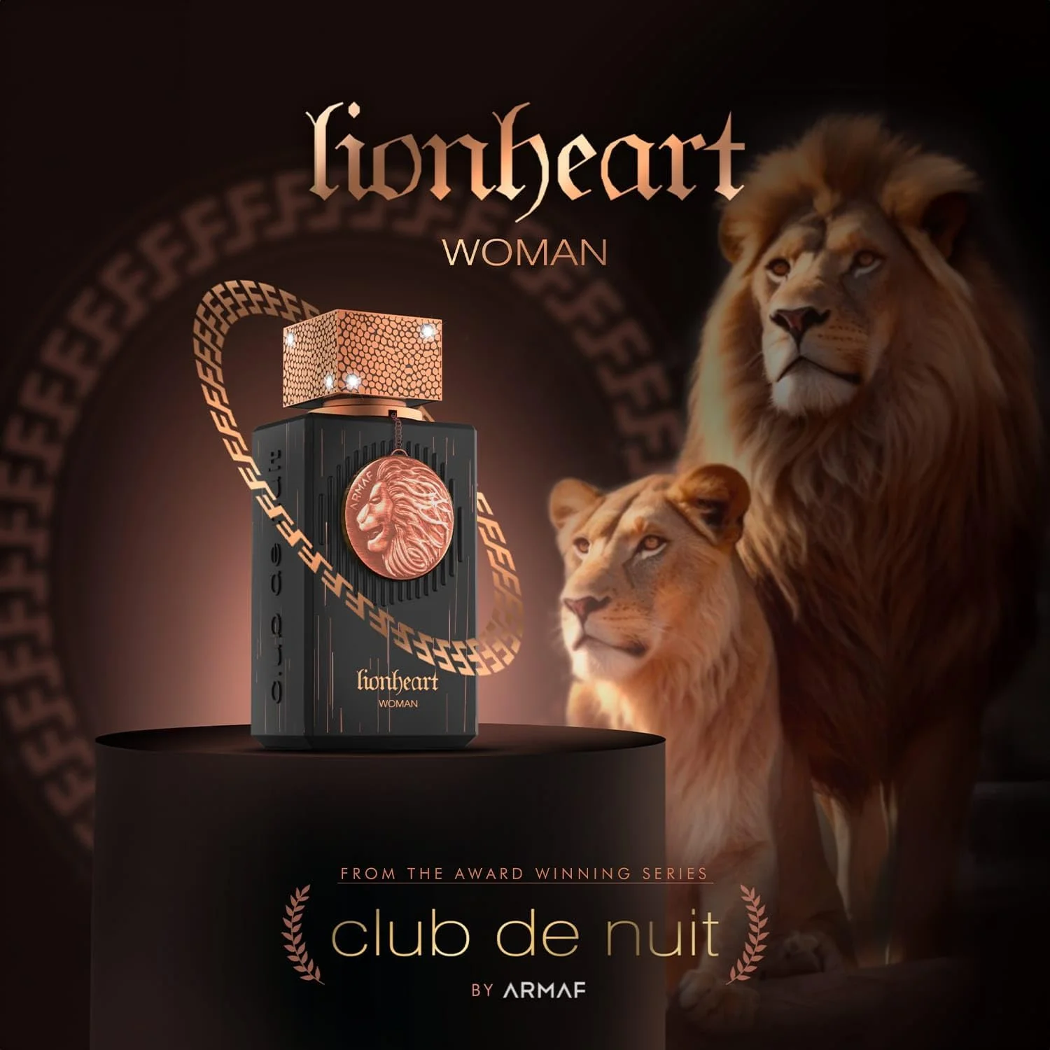 ادکلن زنانه آرماف کلاب د نویت هریتج Lion Heart حجم 100 میل مشکی، عطر زنانه، رایحه ای برای او