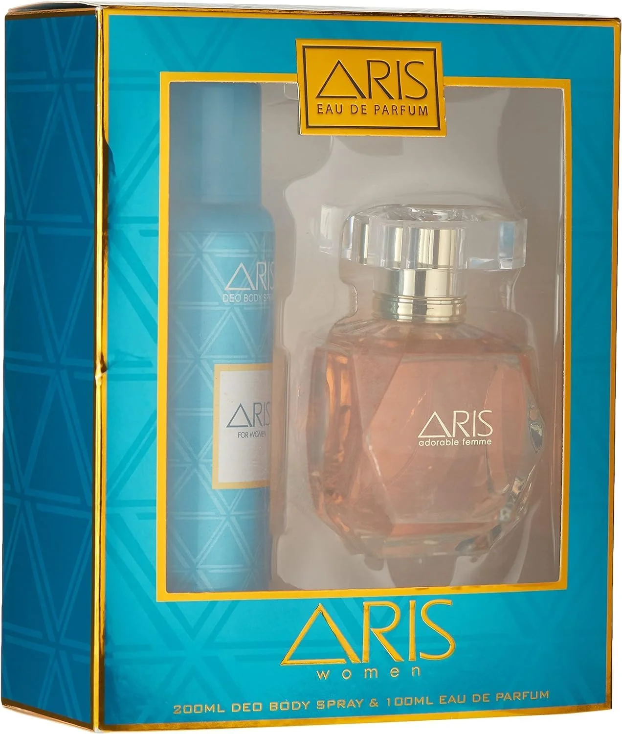 ست هدیه دو تکه زنانه آریس ادو پرفیوم و اسپری بدن، عطر ماندگار با رایحه تازه، 100 میلی لیتر + 200 میلی لیتر