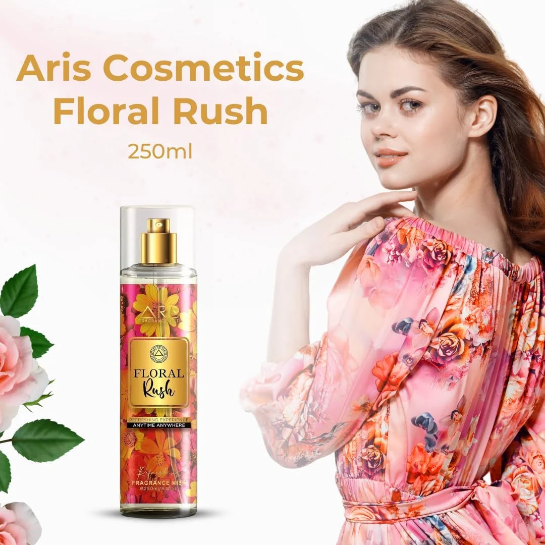 بادی میست زنانه آریس کازمتیکس مدل Floral Rush - عطر ماندگار برای زنان - ادکلن زنانه - رایحه های زنانه - عطر زنانه شیک و اسپری بدن زنانه برای اعتماد به نفس روزمره - بادی میست - 250 میلی لیتر