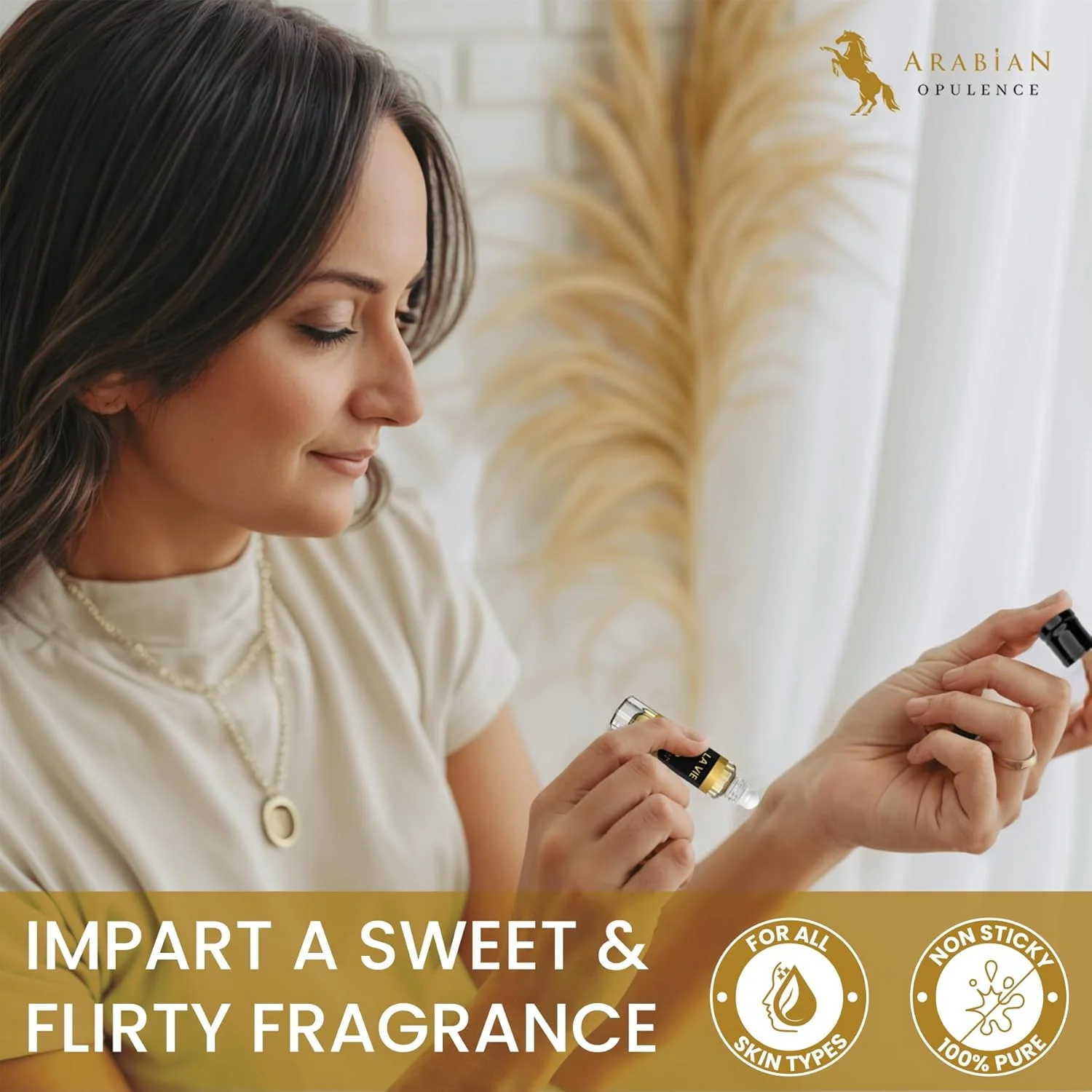 عطر روغنی متمرکز زنانه Arabian Opulence FR182 LA VIE. بطری رولی 6ml/15ml. رایحه شیرین/وانیلی/بالزامیک/چوبی/میوه ای/پودری عطر روغنی متمرکز زنانه Arabian Opulence FR182 LA VIE. بطری رولی 6ml/15ml. رایحه شیرین/وانیلی/بالزامیک/چوبی/میوه ای/پودری