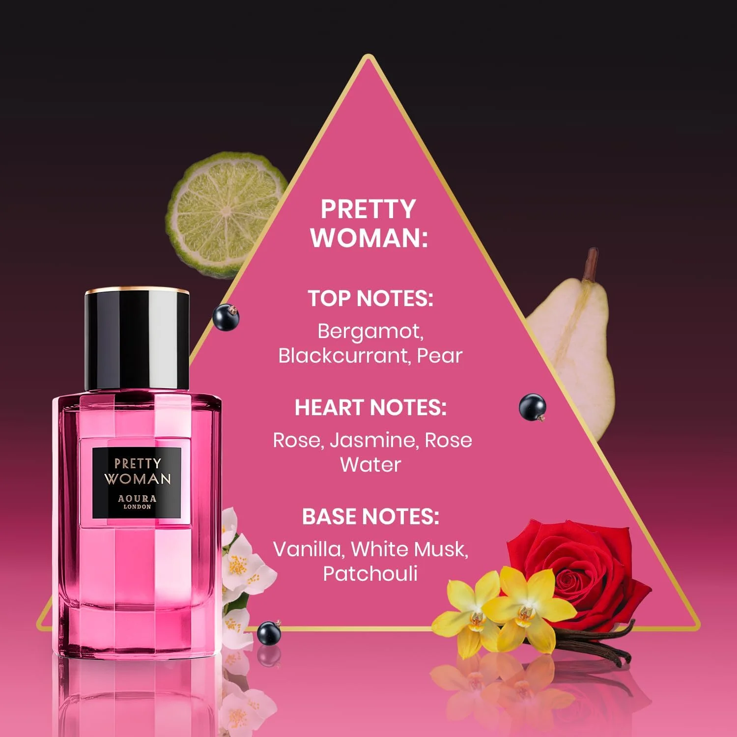 ادکلن زنانه Aoura London Pretty Woman Eau De Parfum، عطر زنانه 100 میلی لیتر