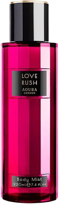 بادی میست زنانه Aoura London Love Rush 220ml | رایحه گلی تازه و ماندگار | اسپری خوشبو کننده روزانه