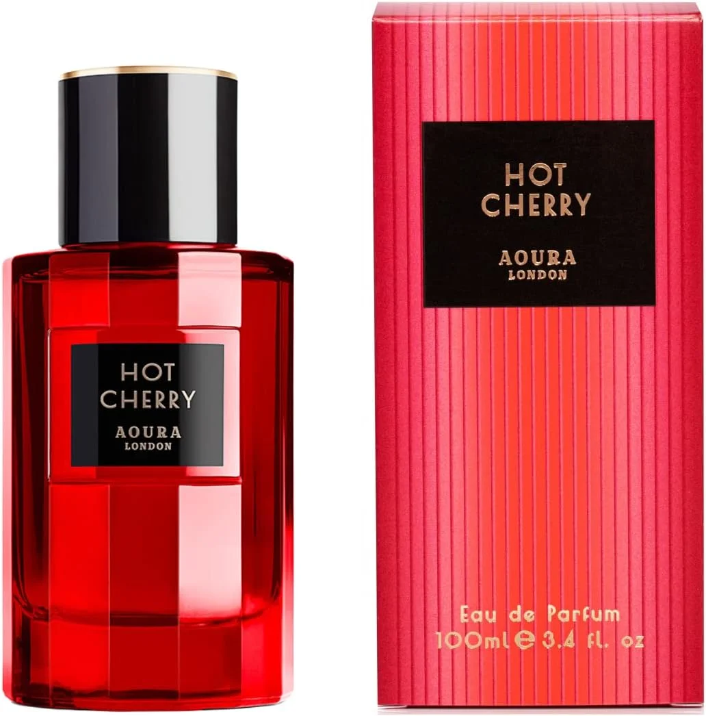 ادکلن زنانه Aoura London Hot Cherry – ترکیبی اغواکننده از رایحه های گل های تازه و گیلاس آبدار – ماندگاری طولانی، عطر جذاب زنانه – ادو پرفیوم، 100 میلی لیتر