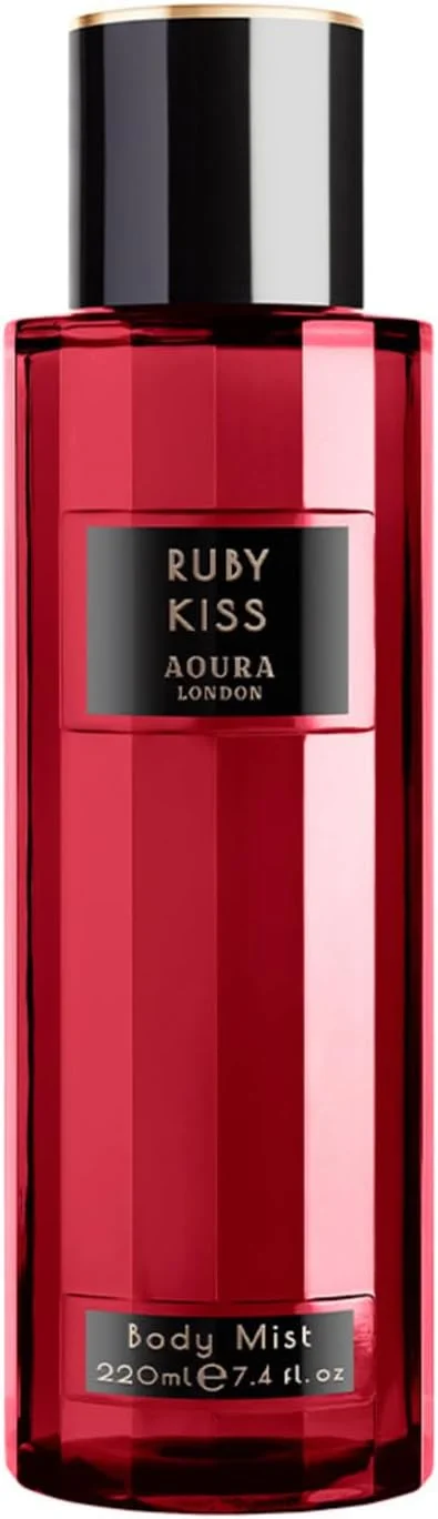 اسپری بدن زنانه Aoura London مدل Ruby Kiss حجم 220 میلی لیتر | رایحه گلی با طراوت و ماندگاری طولانی | اسپری خوشبو کننده مناسب استفاده روزانه 200 میلی لیتر