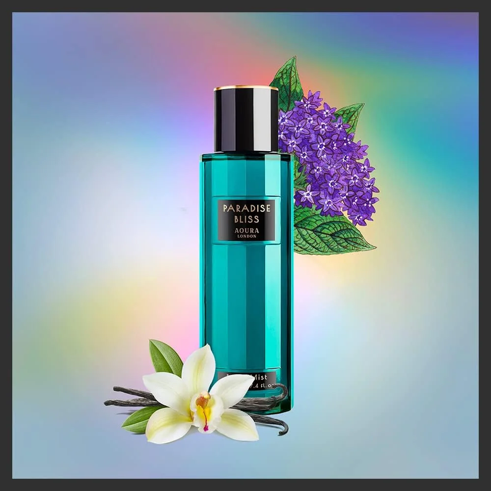 اسپری بدن زنانه Aoura London Paradise Bliss - عطر گلی تازه، با طراوت و ماندگار - عطر مصرف روزانه برای زنان، 220 میلی لیتر