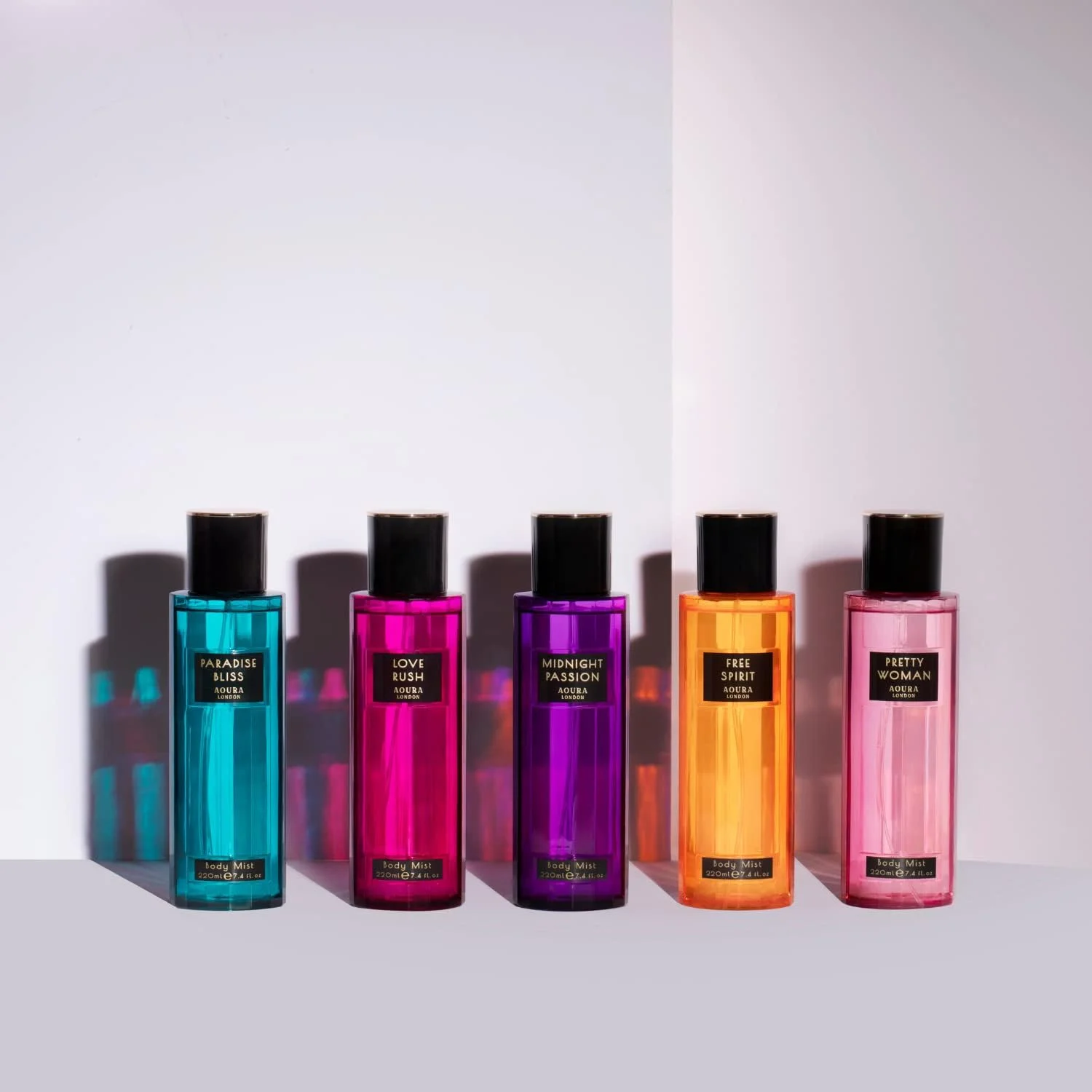 اسپری خوشبو کننده بدن زن زیبا Aoura London 220ml | رایحه گلی تازه و ماندگار | اسپری خوشبو کننده مصرف روزانه 200ml