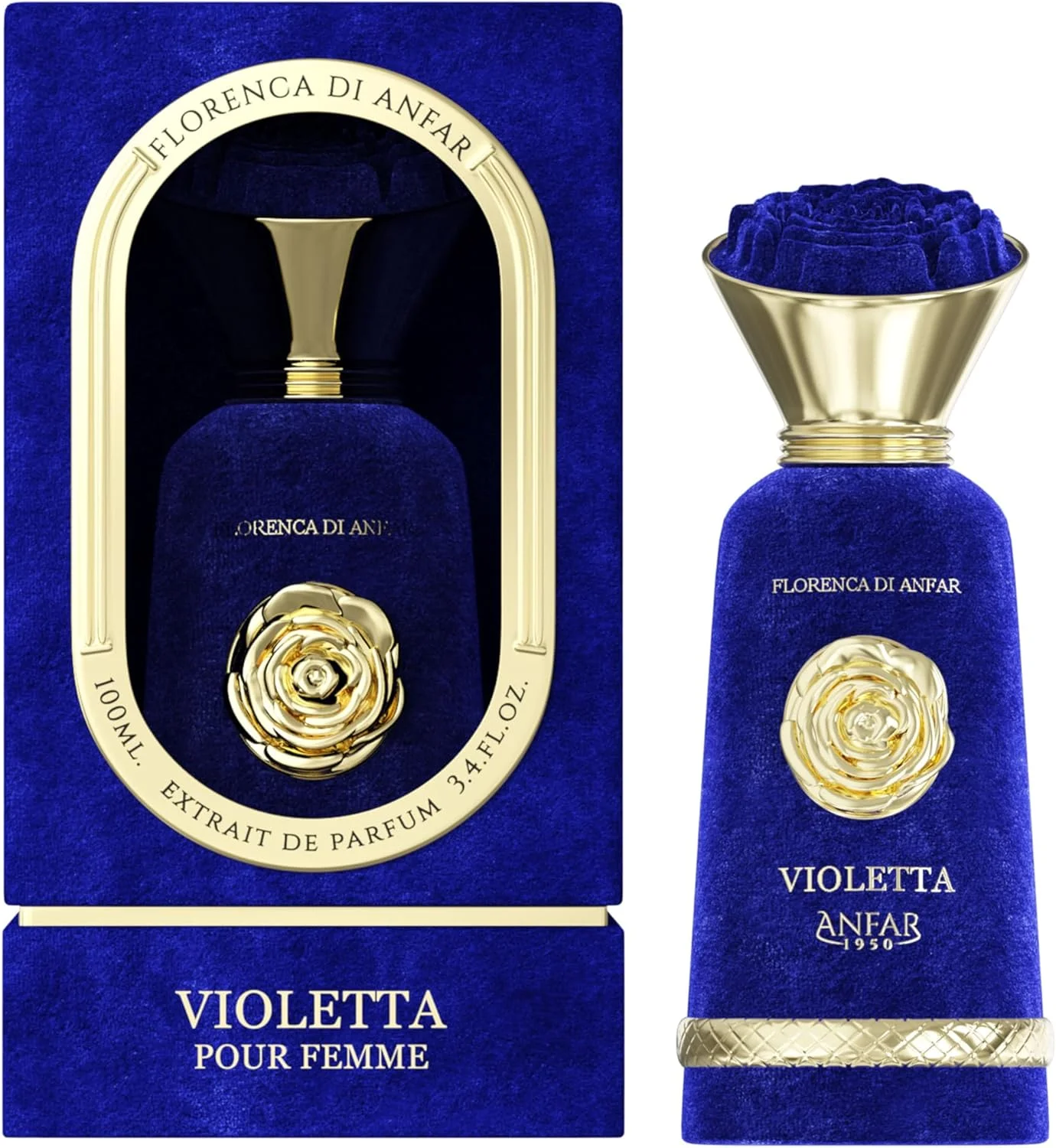 عطر زنانه آنفار 1950 ویولتا پور فم اکستریت د پرفیوم، ترنج، پرتقال، گریپ فروت، رایحه میانی: رز، لیچی، برای زنان، 100 میلی لیتر