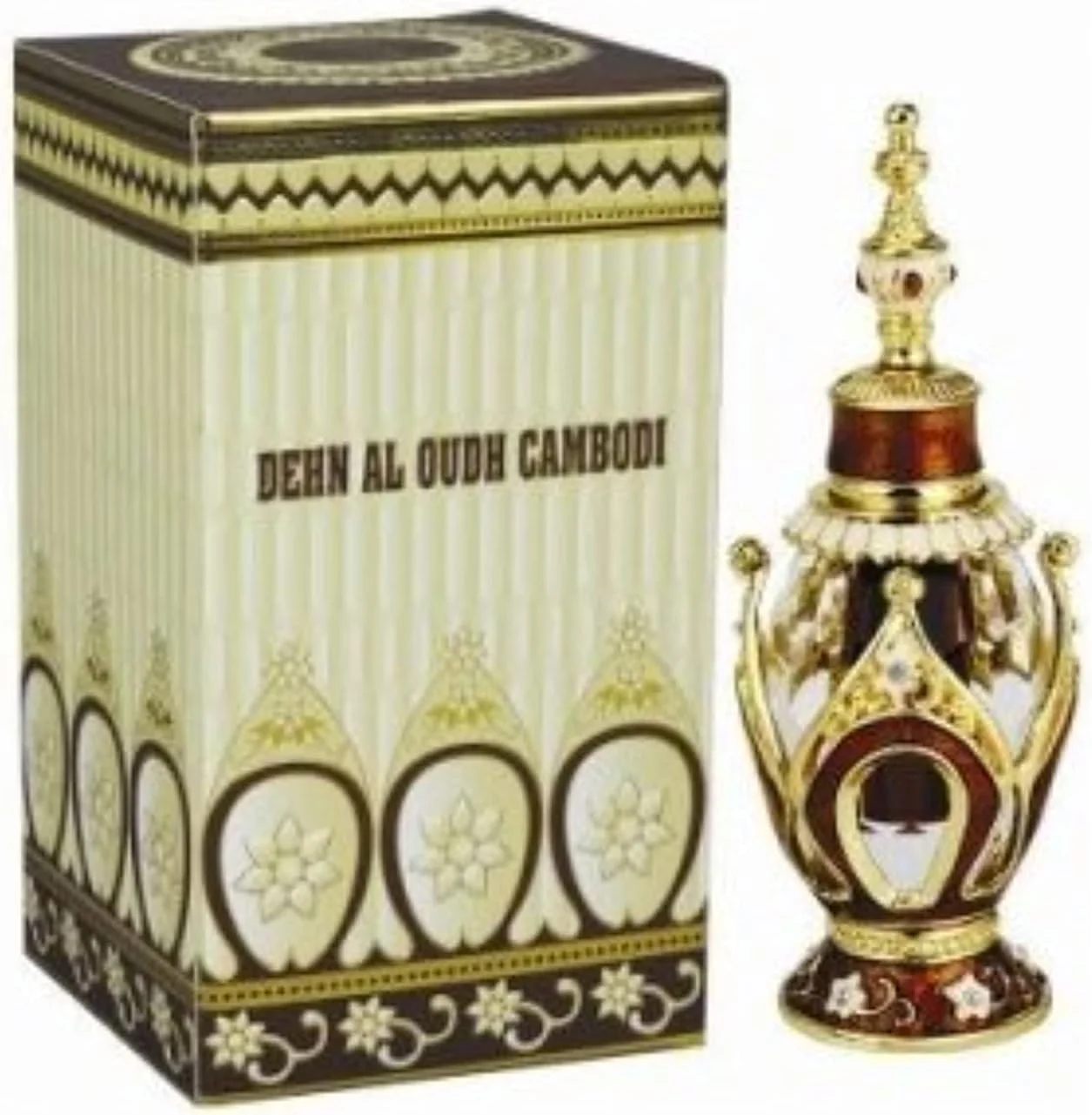 عطر روغنی 3 میلی لیتری دهن العود کامبودی الحرمین | عطر عربی لوکس با عود کمیاب کامبوجی، مشک، نعناع هندی و وانیل | ماندگاری طولانی و بدون الکل، مناسب برای آقایان و بانوان