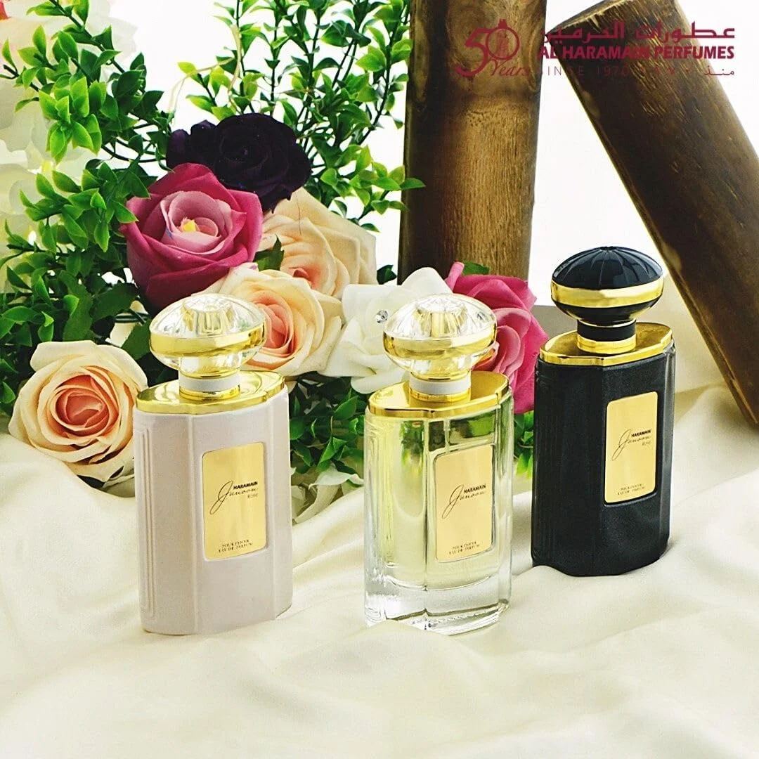 ادکلن زنانه الحرمین جونون رز ادو پرفیوم 75 میلی لیتر | عطر گلی شرقی لوکس برای زنان | اسپری ماندگار با رایحه شکوفه گیلاس، رز، جیر و عنبر