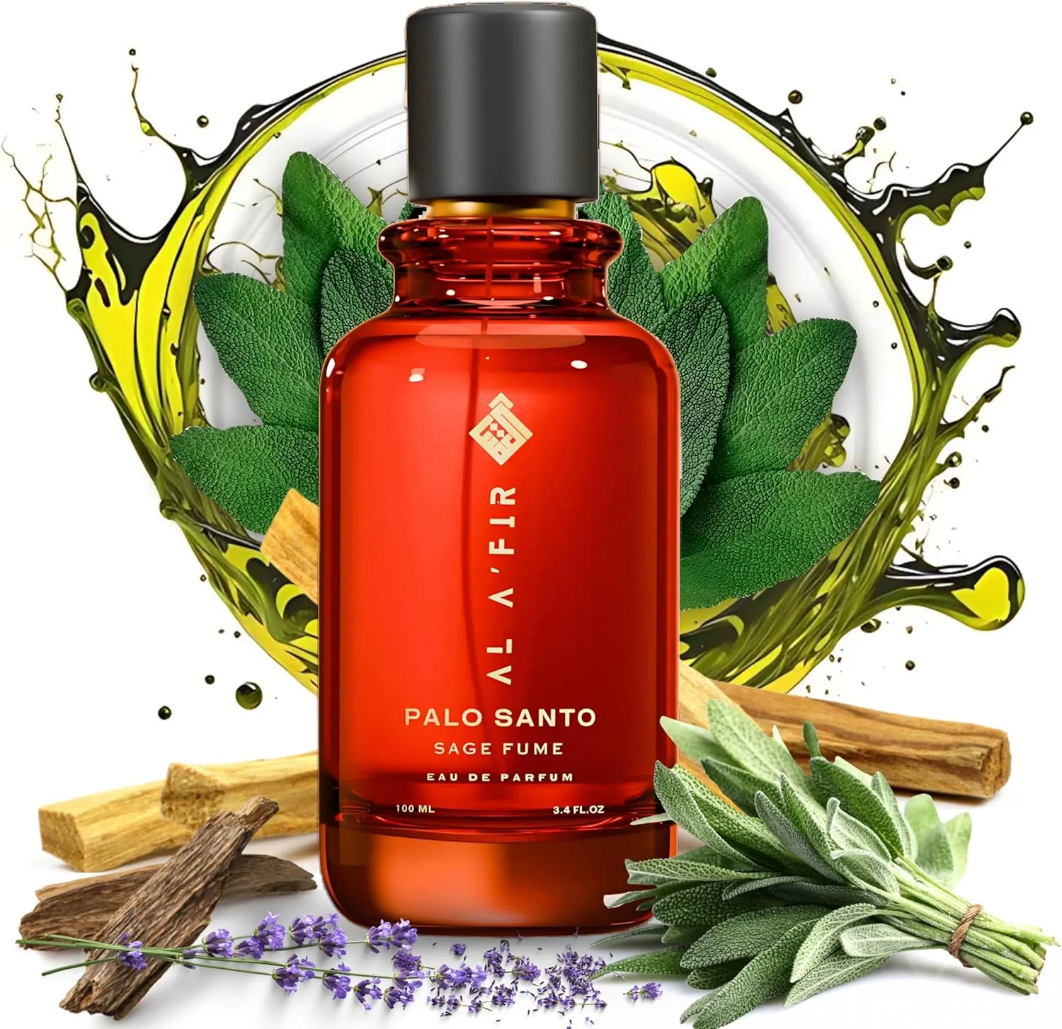 ادو پرفیوم مردانه و زنانه AL A'FIR مدل Palo Santo Sage Fume – رایحه ای دودی، گیاهی و عرفانی | عطر لوکس فریبنده - 100 میلی لیتر