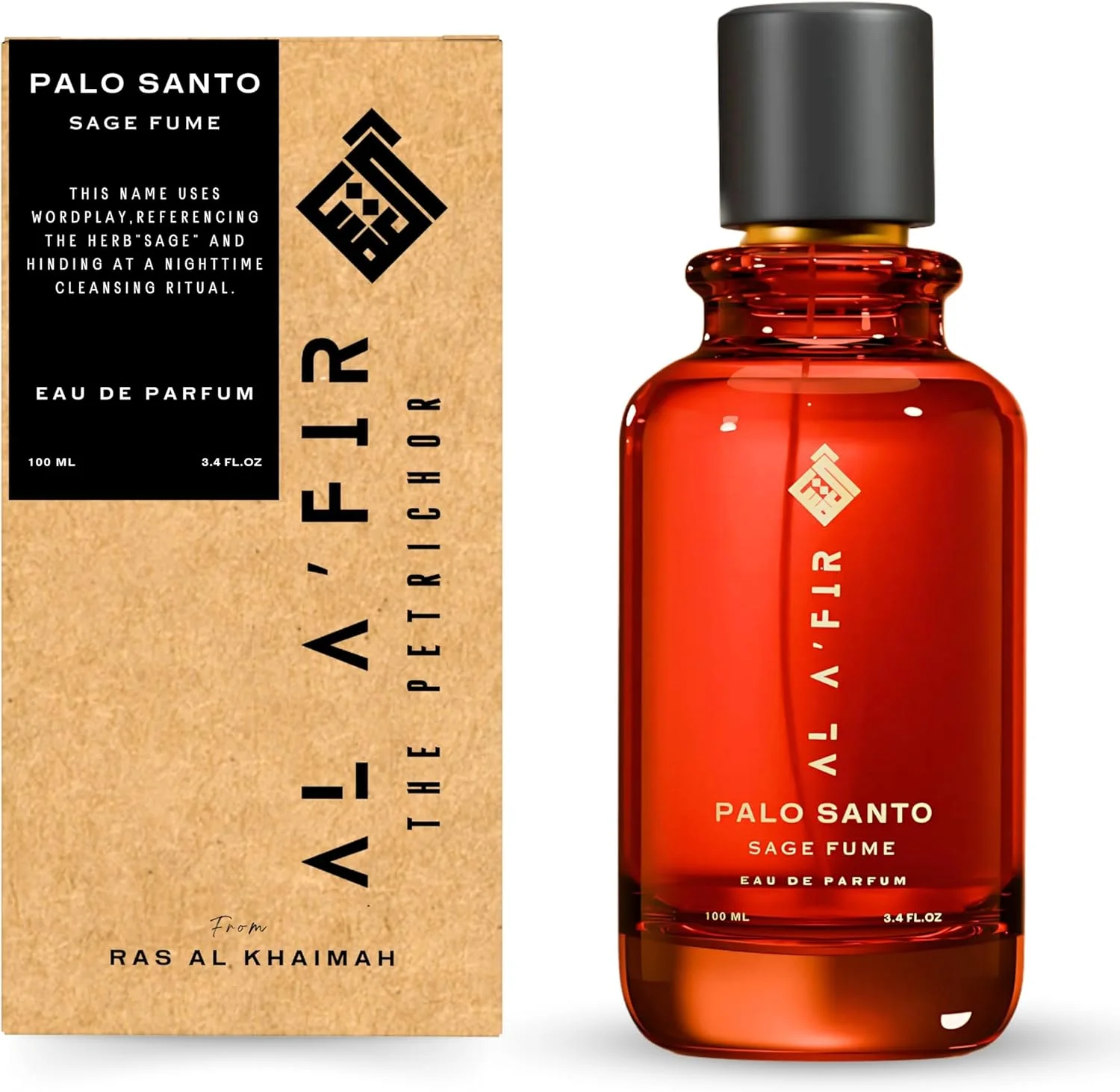 ادو پرفیوم مردانه و زنانه AL A'FIR مدل Palo Santo Sage Fume – رایحه ای دودی، گیاهی و عرفانی | عطر لوکس فریبنده - 100 میلی لیتر