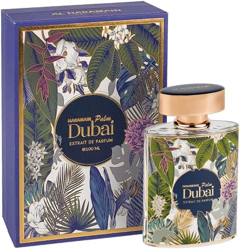 عطر ادکلن الحرمین پالم دبی 100 میلی لیتر اکستریت د پرفیوم | عطر گلی شرقی ماندگار و یونیسکس برای مردان و زنان | عطر عربی لوکس