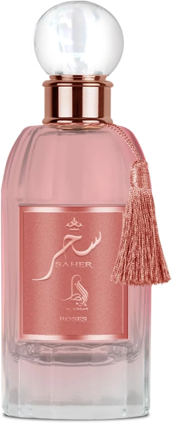 عطر زنانه آل ابصار سحر رز 100 میلی لیتر – ادو پرفیوم - رایحه گلی ظریف با لیمو، یاس، رز، وانیل و مشک – رایحه لوکس و ماندگار در جعبه مخملی صورتی